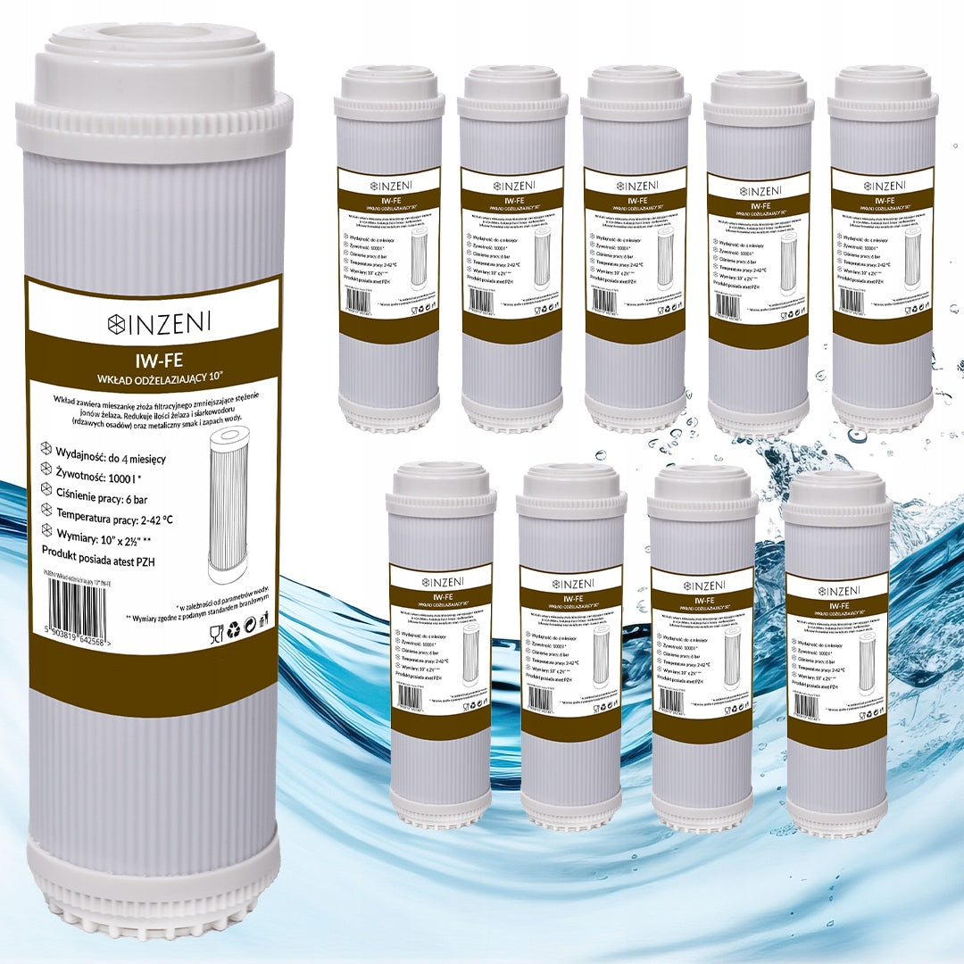 Water filter de-ironing cartridge 10 pcs for iron in water INZENI IW-FE EAN (GTIN) 5903819643268