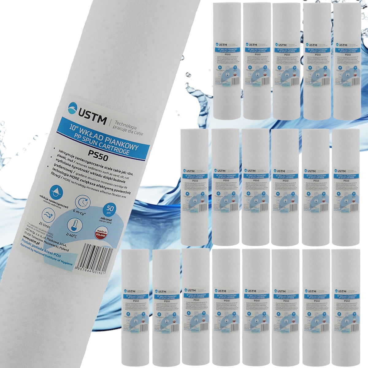 Water filter foam cartridge 50 mik PS50 Ustm X 20 Pieces