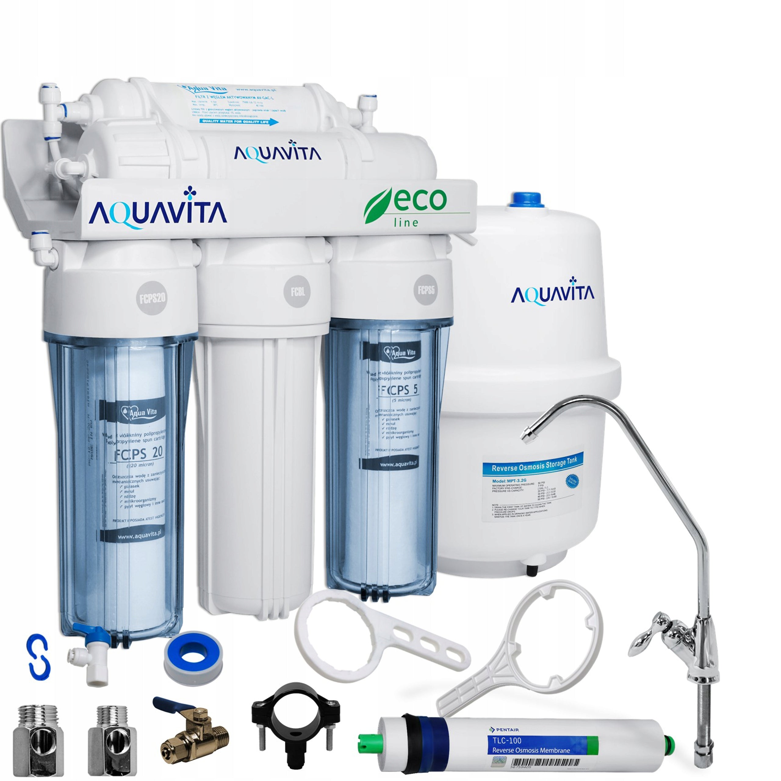 Water filter for kitchen REVERSE OSMOSIS RO5 AQUA VITA membrane RO 100 GPD