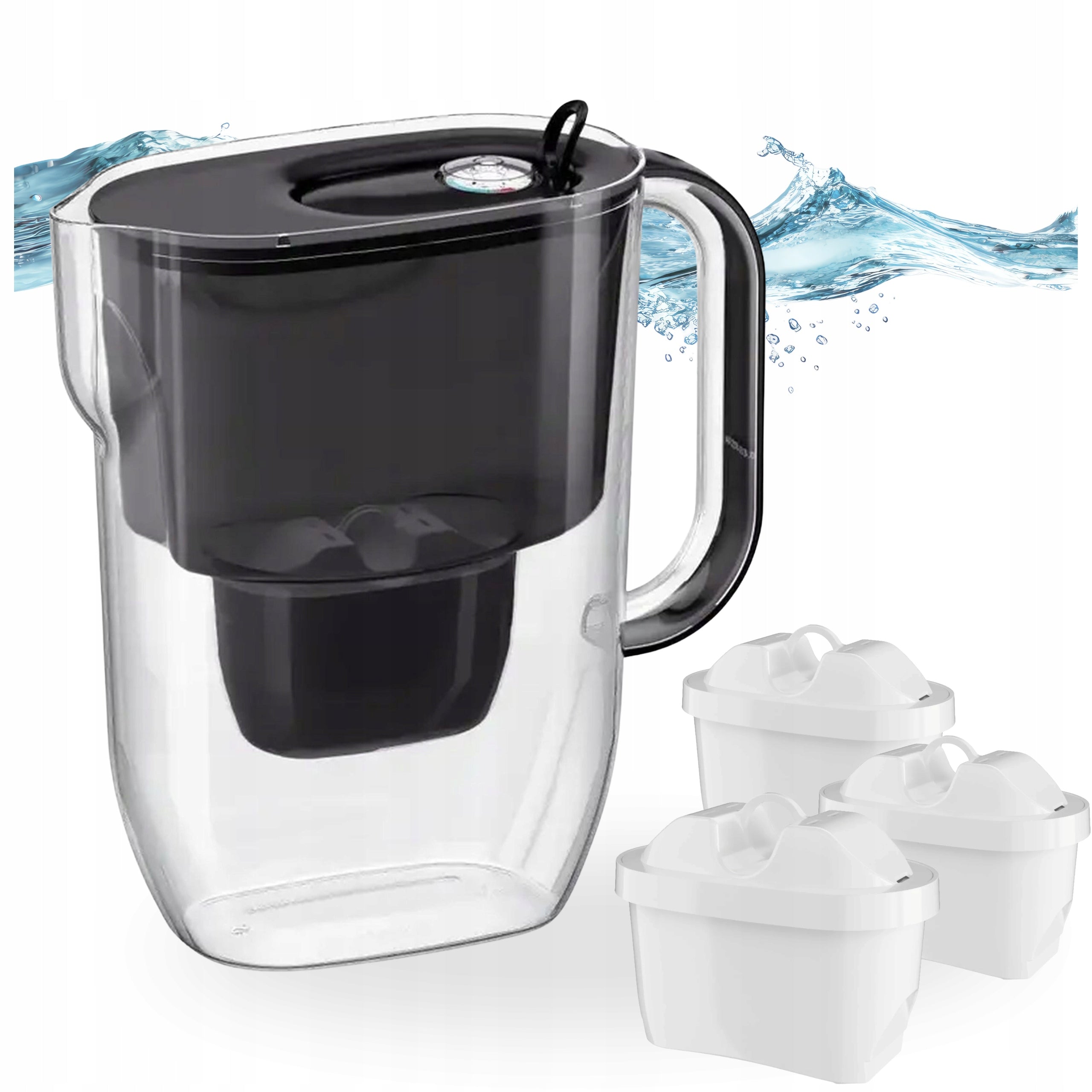 Water filter jug Aquaphor Fresh 3,2L Black with 4 Maxfor+ cartridges