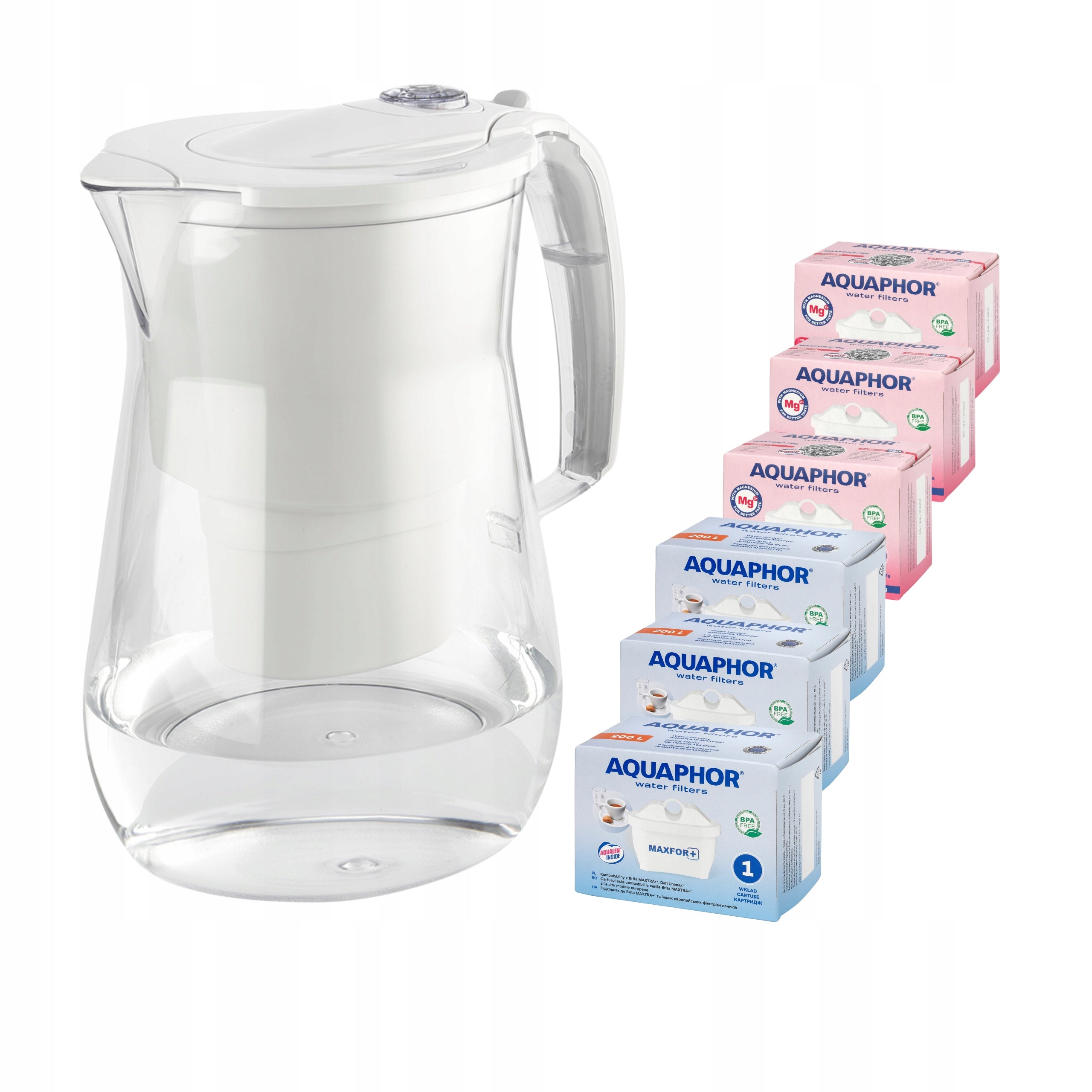 Water filter jug Aquaphor Onyx 4,2l + 6 cartridges (3Mg +3Maxfor)