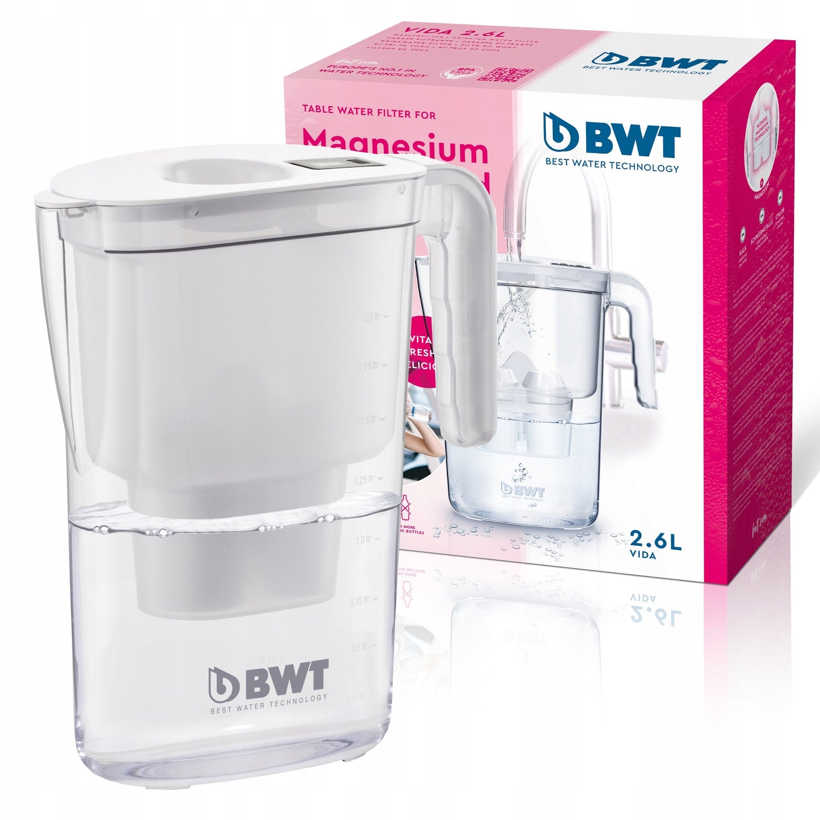 Water filter jug BWT Vida 2.6 l White - manual without cartridge