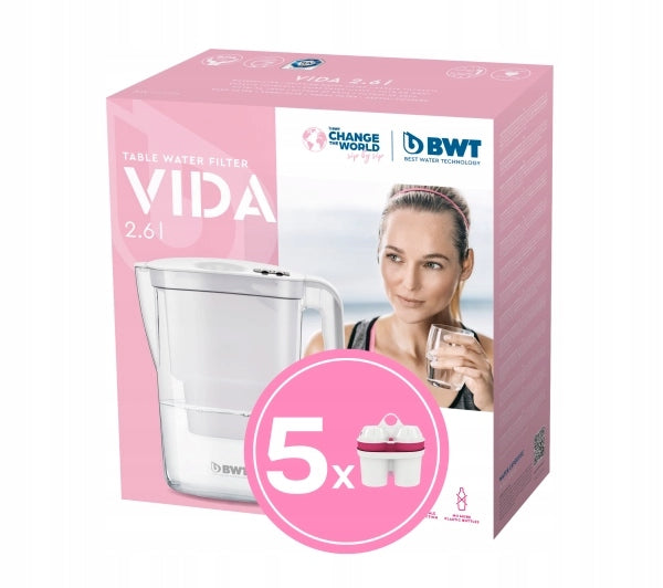 Water filter jug BWT Vida 2,6L 5 cartridges White