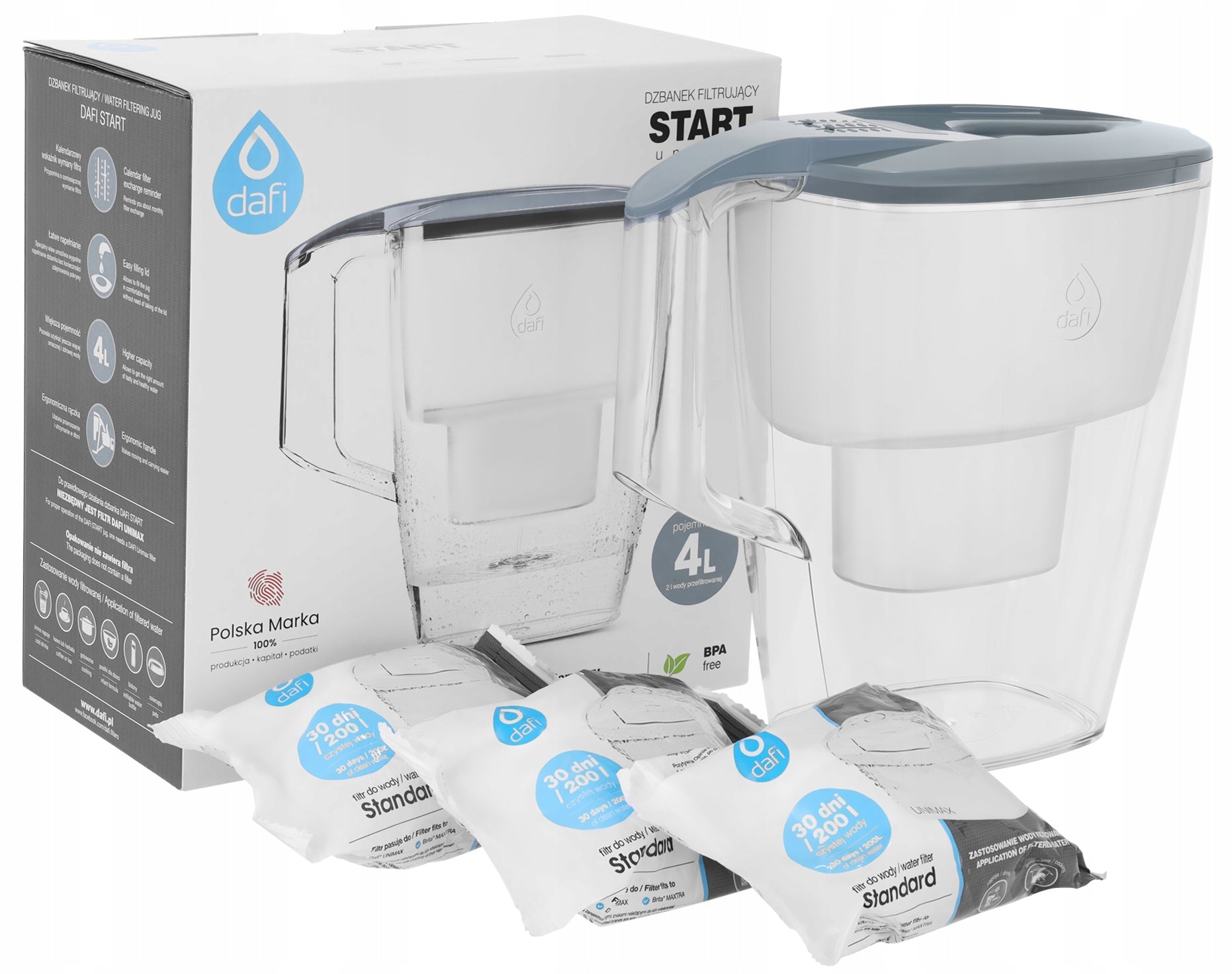 Water filter jug DAFI START Unimax 4l +3 filters SET