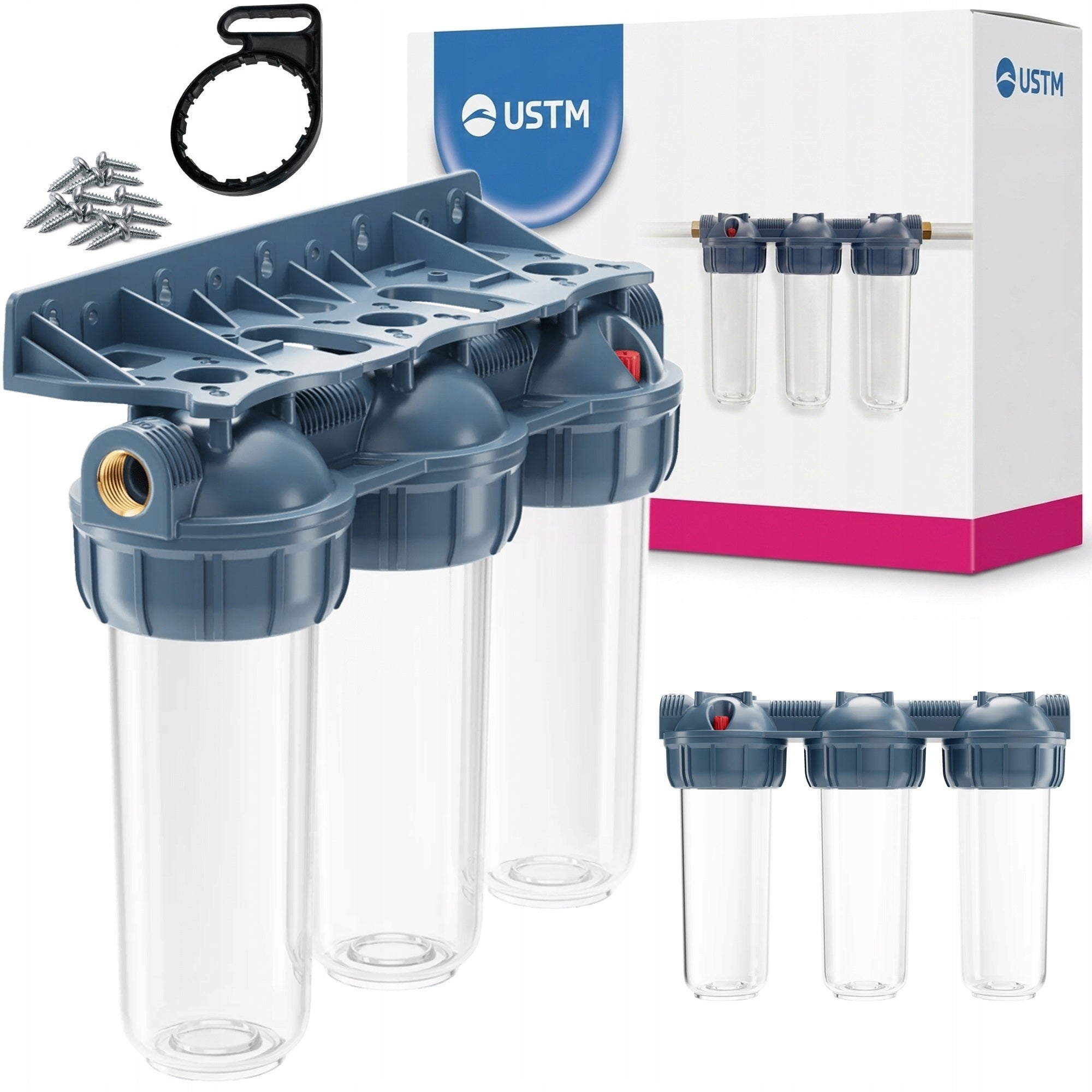 Water filter pre-body housing 3/4" 3-stage USTM NEO