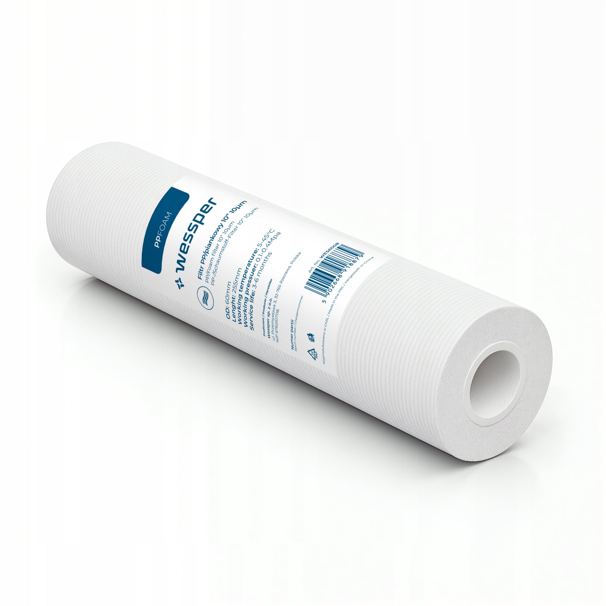 Water filter pre-filter foam cartridge for pre-filtration 10" 10 micron 10x EAN (GTIN) 5902668099851