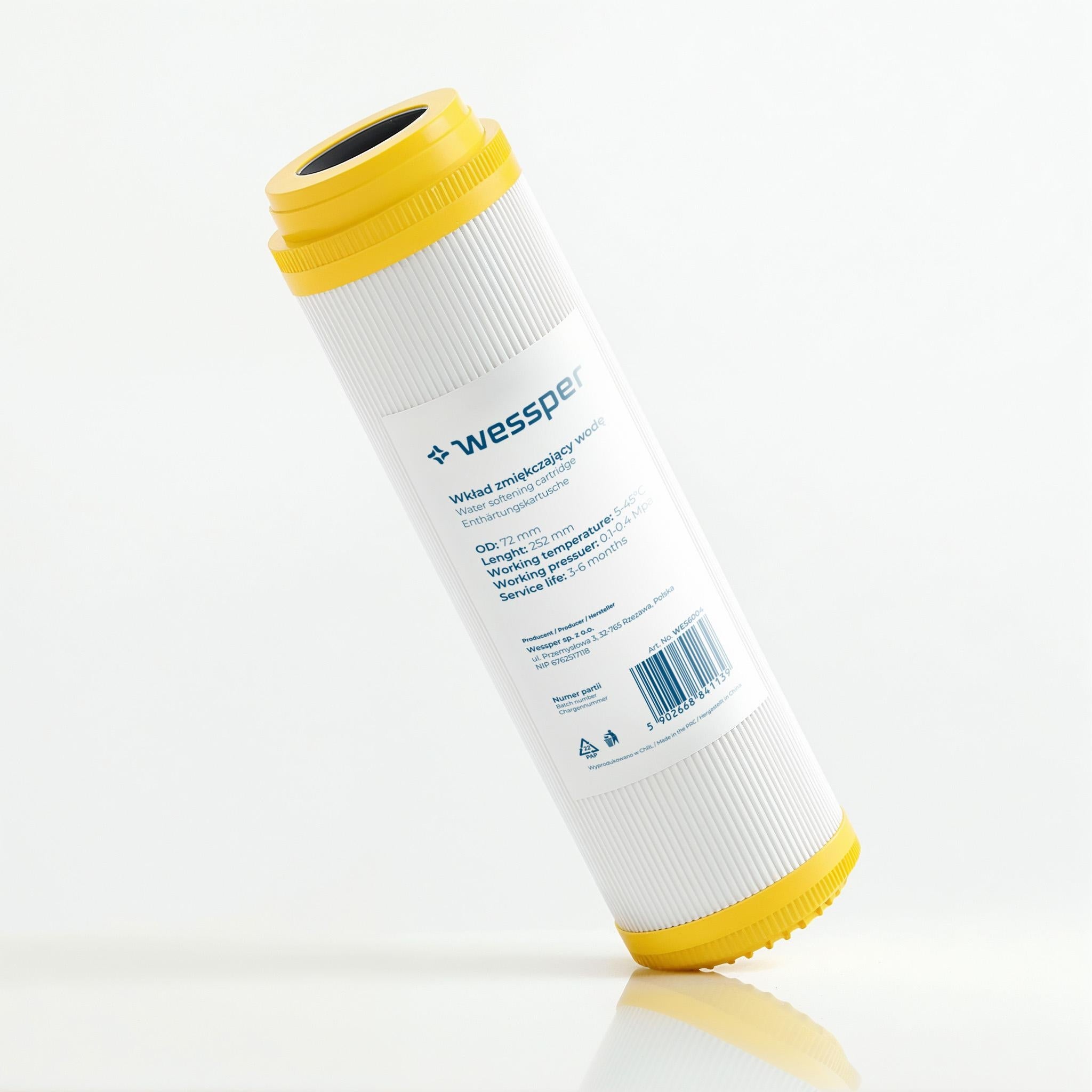 Water filter softener flow cartridge Wessper 10" preliminary with resin 3x Packaging status original