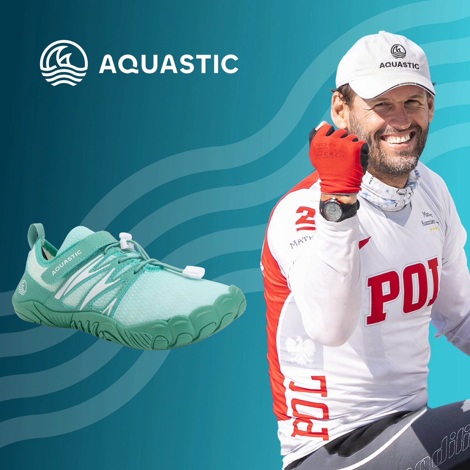 Water shoes AQUASTIC Mayor turquoise FOR STONES ECHINACEA BEACH LIGHT 42 Packaging status original