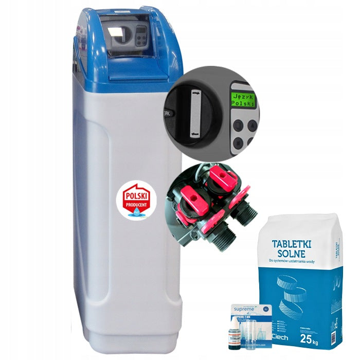 Water softener, HYDROLIFE ECO 20L, salt, test, menu PL, by-pass, mixing.