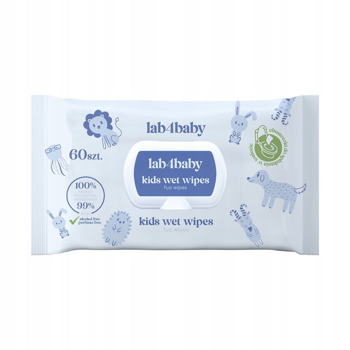 Water wipes for children H2O kids lab4baby set of 8x60 pcs. Brand lab4Baby