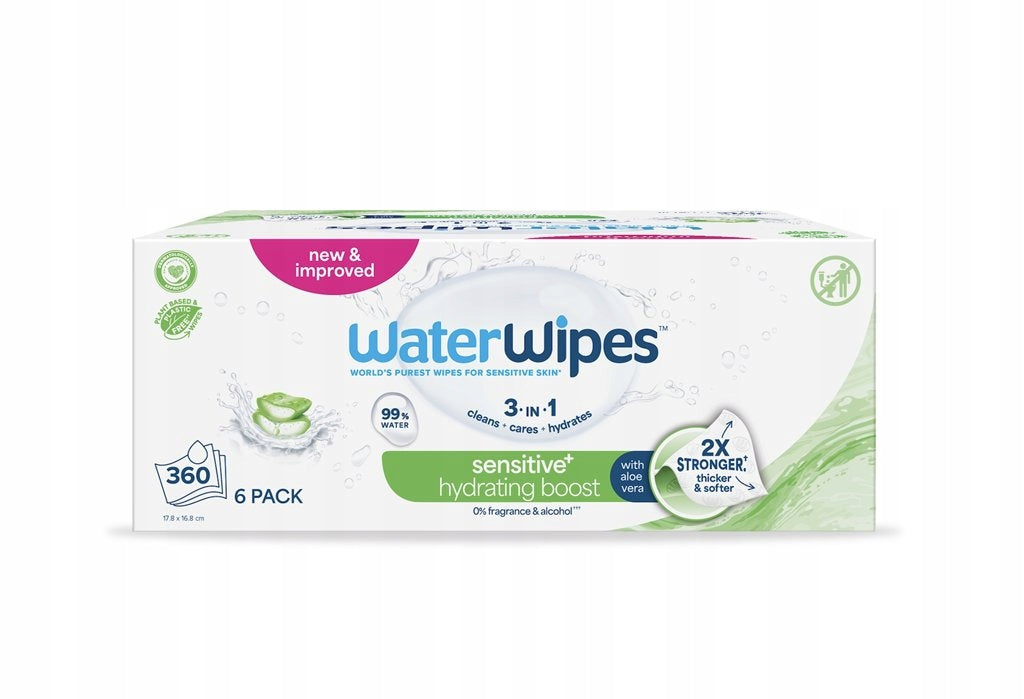 WaterWipes Hydrating Clean refreshing wet wipes 6x60 pcs. Brand WaterWipes