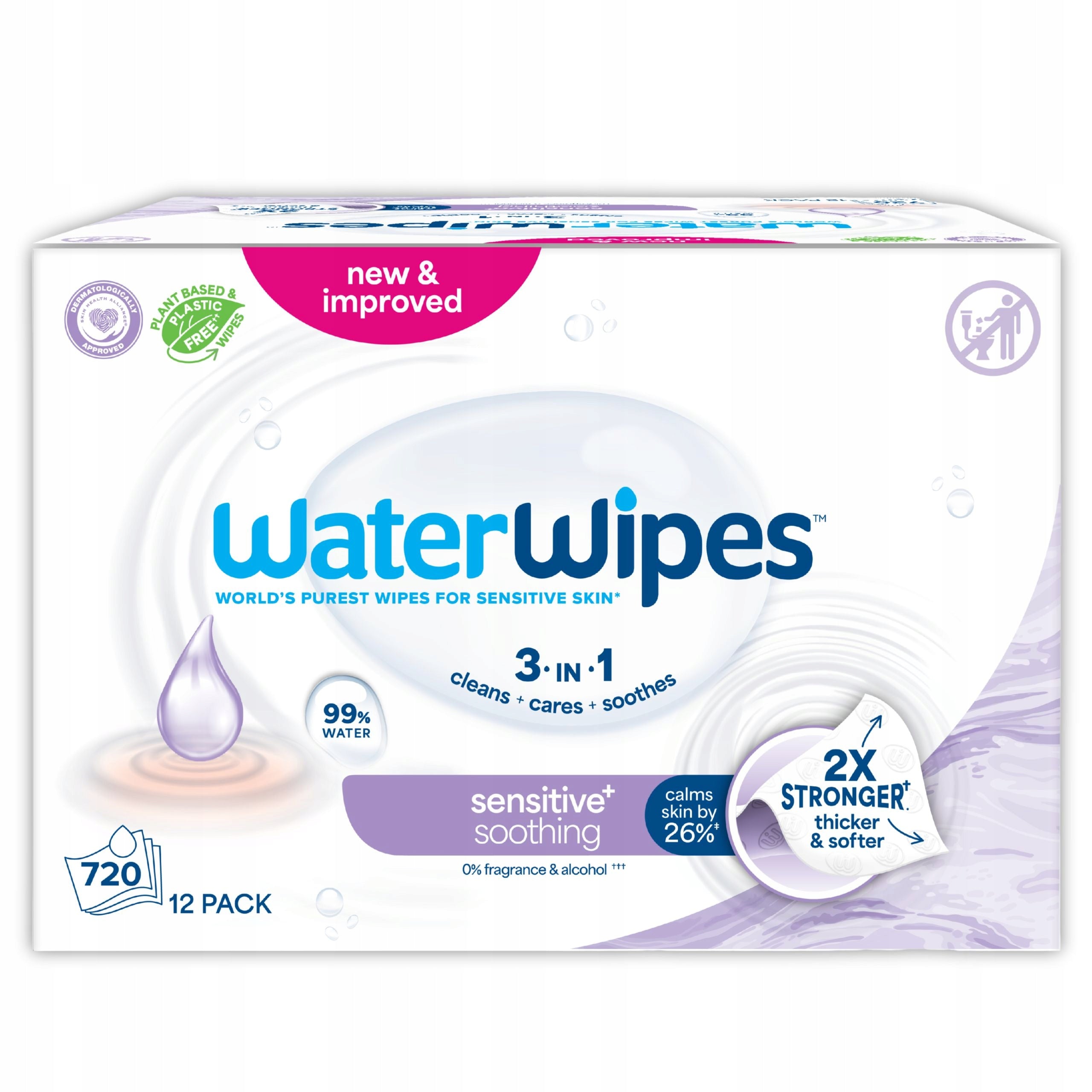 WaterWipes Soothing Moisturized Wipes for Children Set 24x60pcs with Lavender Brand WaterWipes