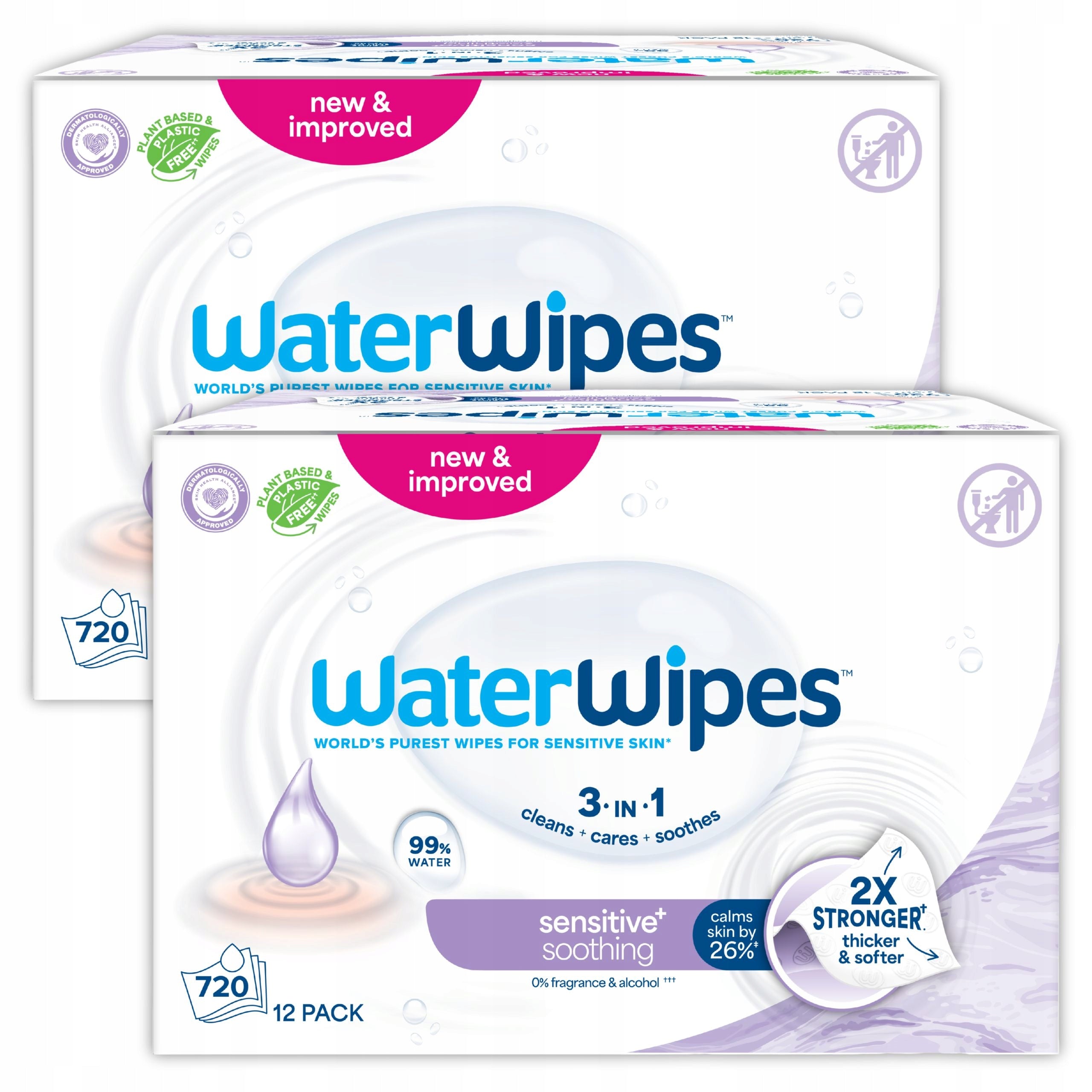 WaterWipes Soothing Moisturized Wipes for Children Set 24x60pcs with Lavender