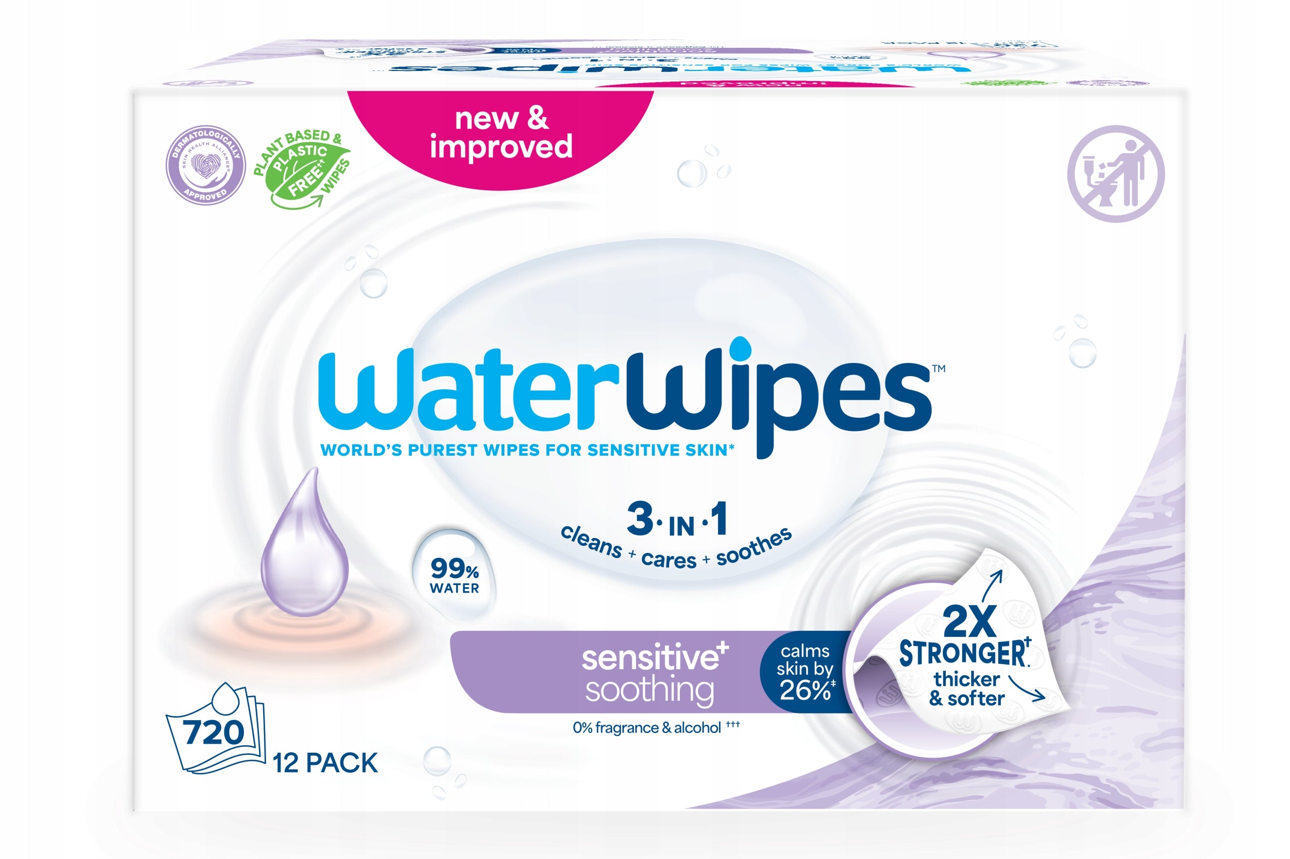 WaterWipes Wet wipes 12x60 (720pcs) soothing with lavender Medical device no