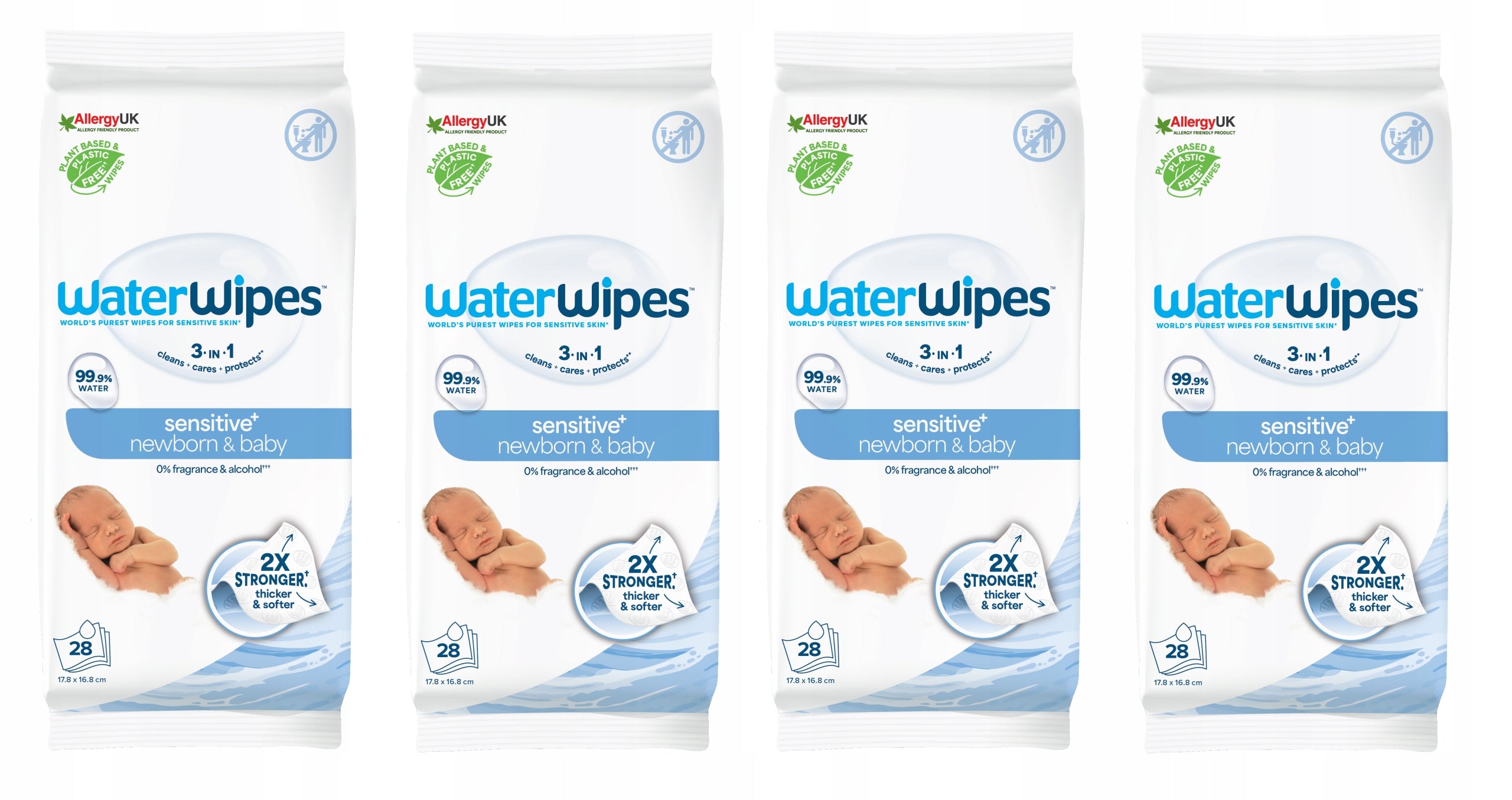 WaterWipes Wet wipes Newborn 4x28 99,9% WATER BIO FOR CHILDREN