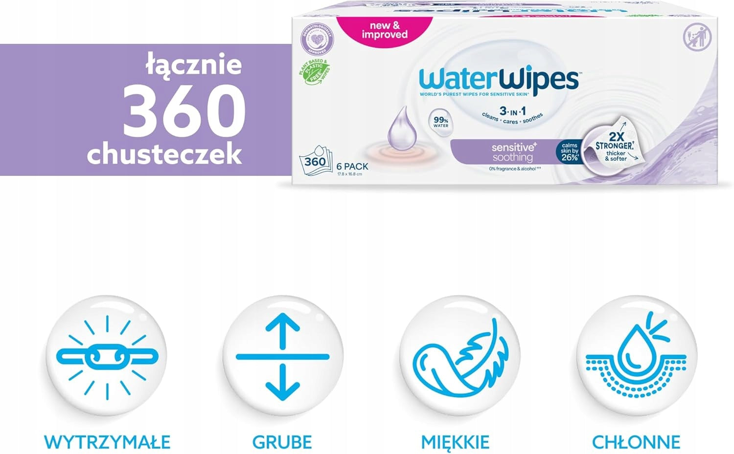 WaterWipes Wipes 99% Water Sensitive Skin Plastic Free Unscented 360 Brand WaterWipes