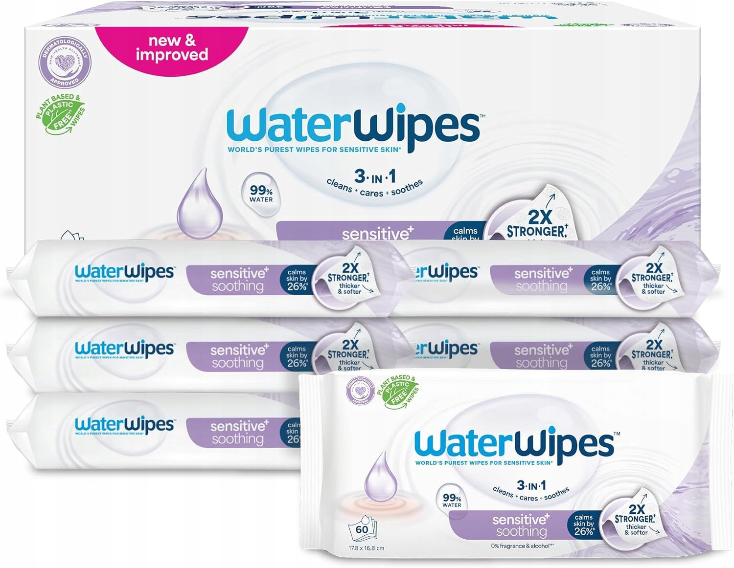 WaterWipes Wipes 99% Water Sensitive Skin Plastic Free Unscented 360