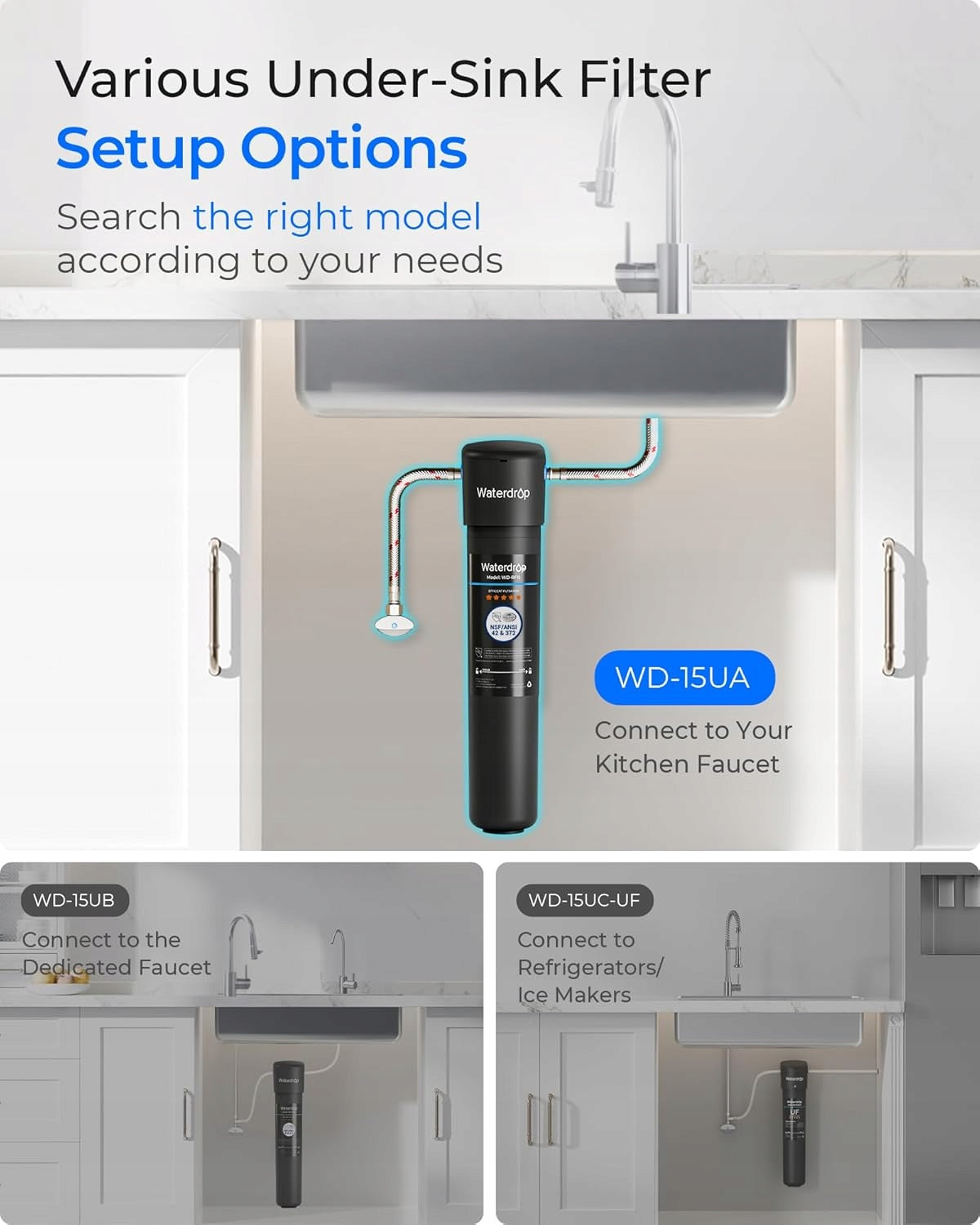 Waterdrop 15UA Under-Sink Water Filter System, High Capacity Water Filter Manufacturer code WD-15UA-AL