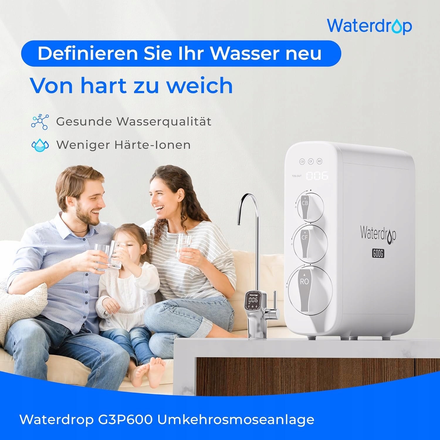 Waterdrop G3P600 Reverse Osmosis System With N1CF Filter Manufacturer code WD-G3P600-N1CF-AL