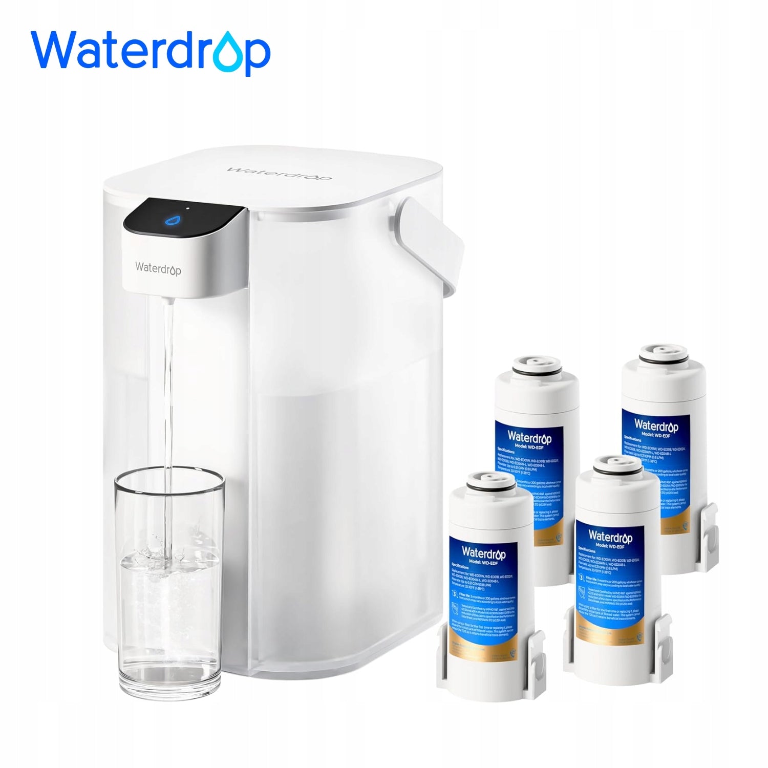 Waterdrop Instant Eletric Water Filter Jug, 3.5 L 3 Month Water Filter