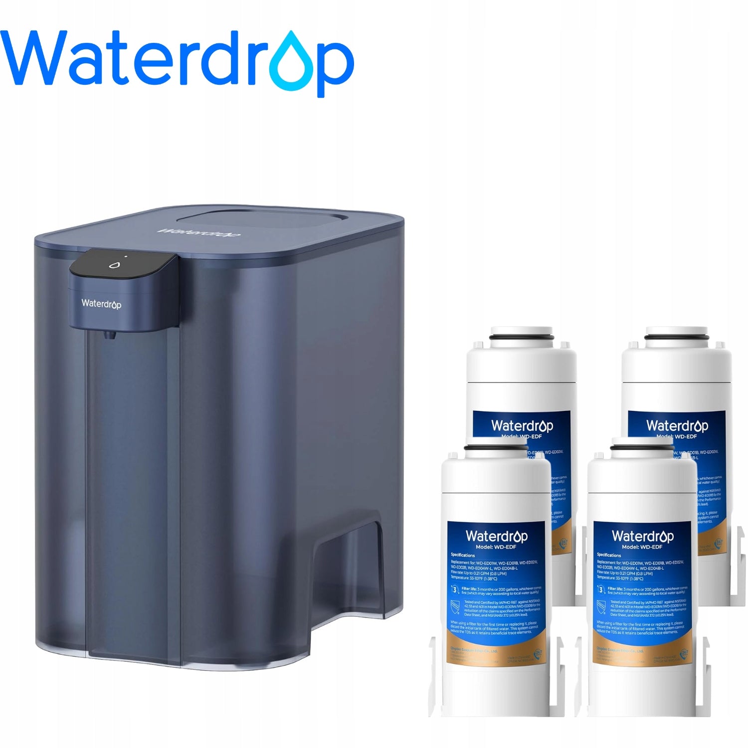 Waterdrop Mega Instant Electric Water Filter Jug with 4*3 Month Filter