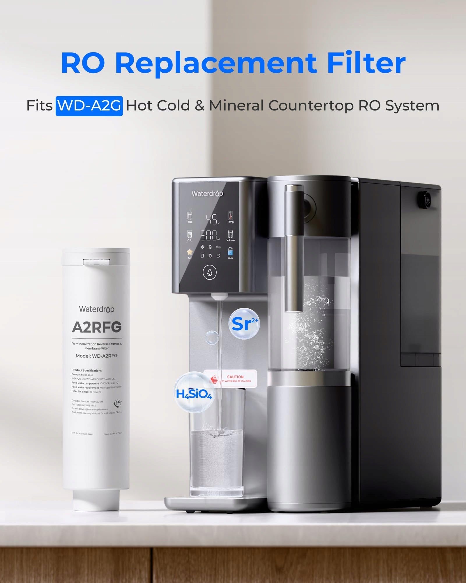 Waterdrop WD-A2RFG Mineral Filter for WD-A2G RO System, 12-Month Life Manufacturer code WD-A2RFG-AL