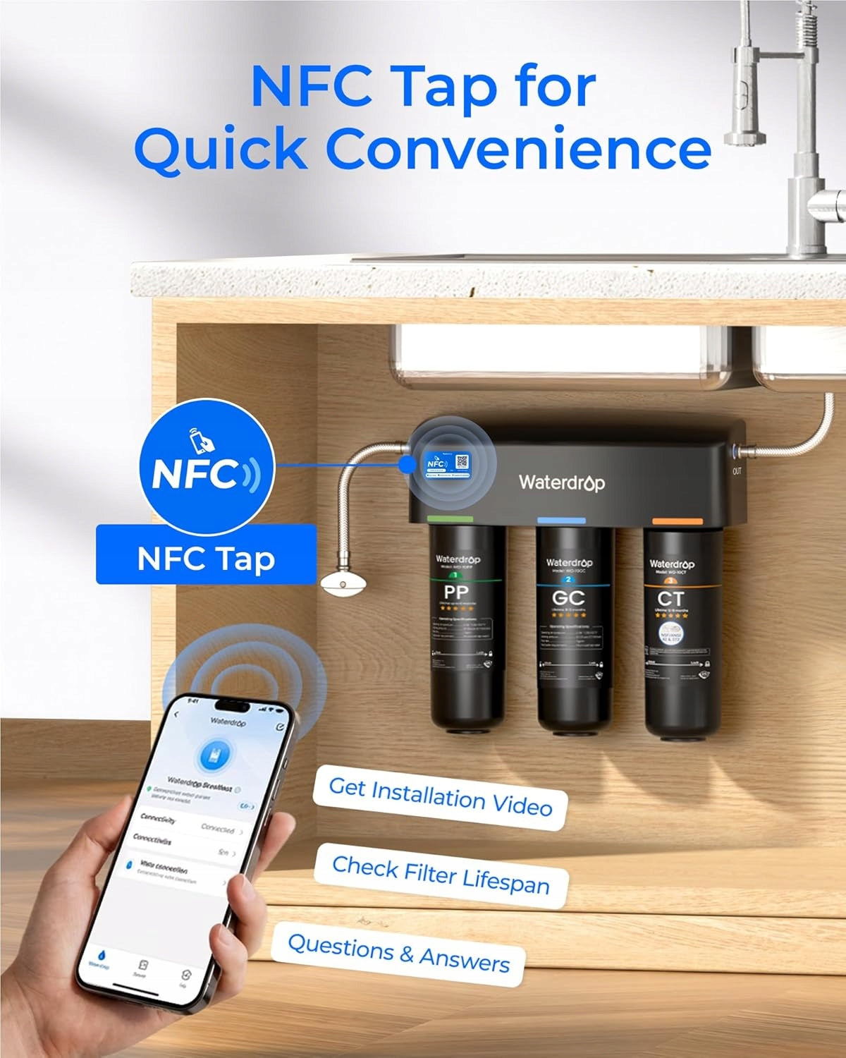 Waterdrop WD-TSA UnderSink Water filter System Product weight with unit packaging 3.5 kg