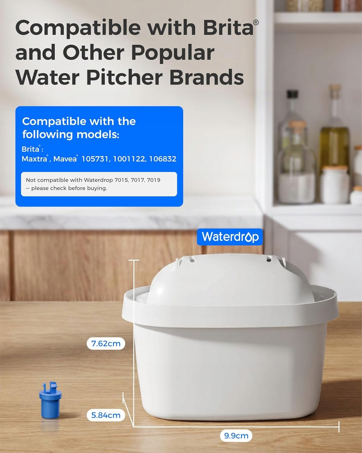 Waterdrop Water Filter Cartridges, Replacement for Brita Maxtra+ Plus (12) Brand Waterdrop
