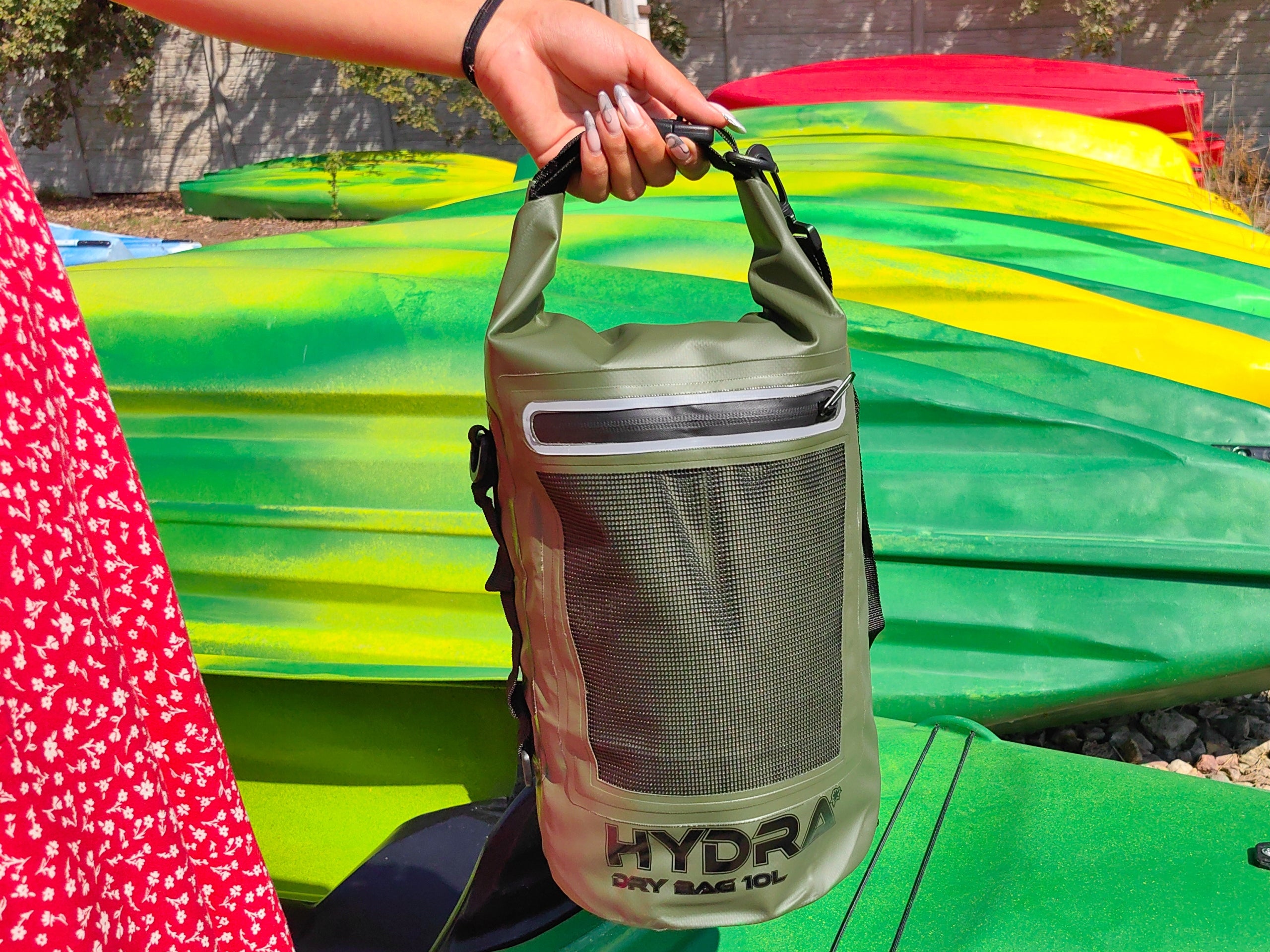 Waterproof Bag 10L Pocket Water Bag Backpack Waterproof Hydra Kayak Color green
