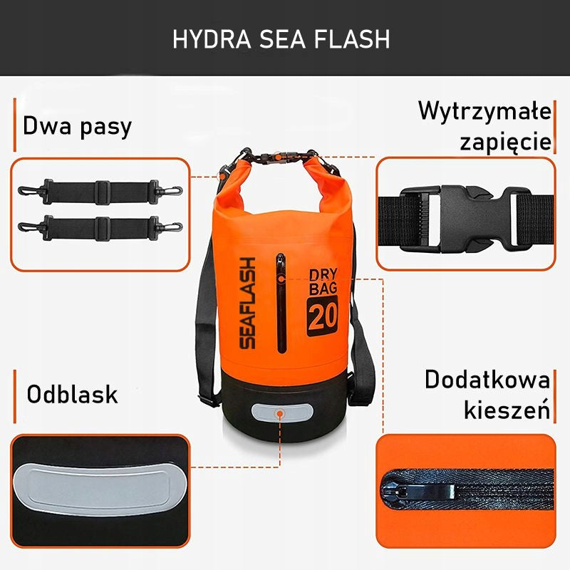 Waterproof Bag 20L Backpack Strong PVC 500 Kayak Brand Hydra