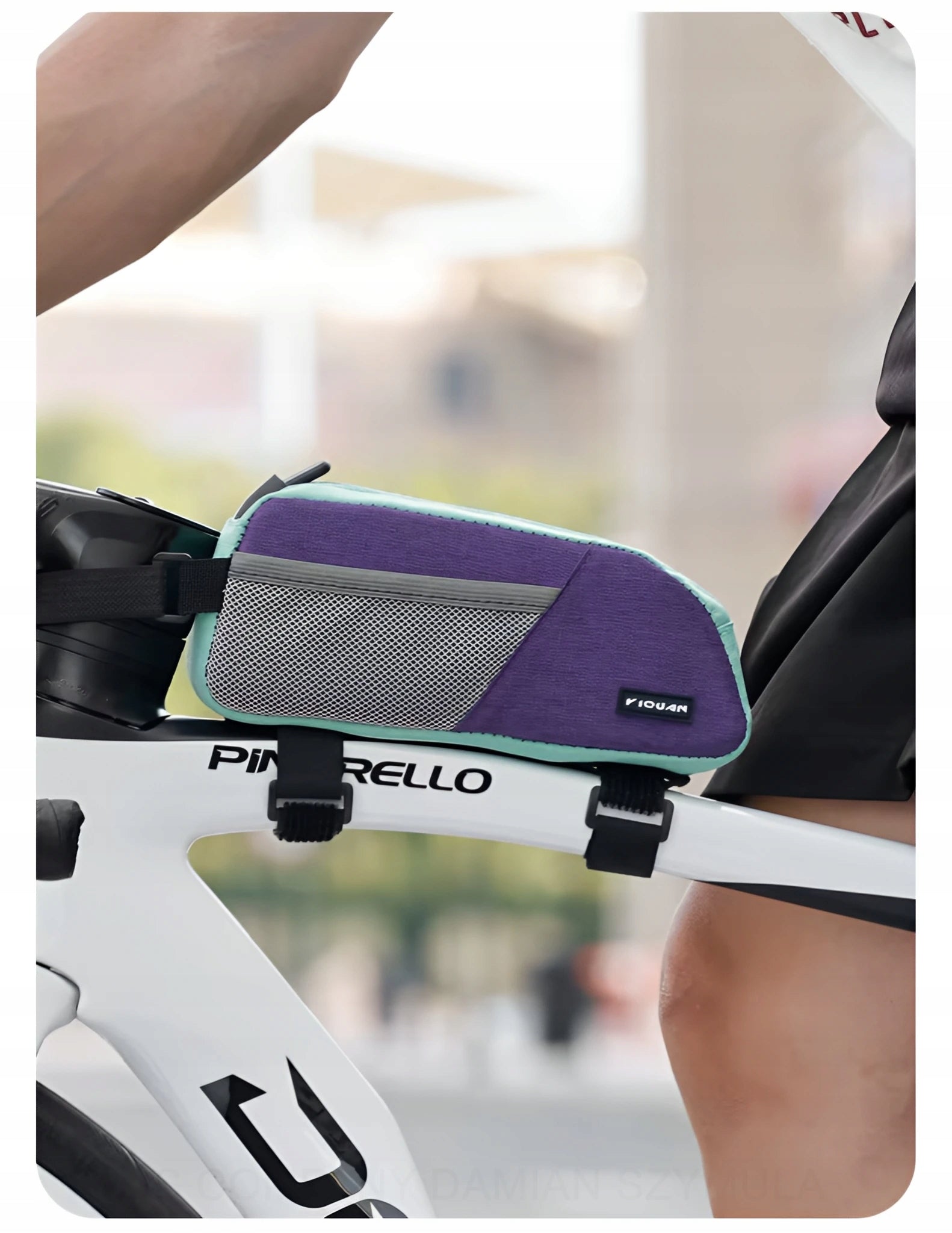 Waterproof Bicycle Bag for Frame DSJ 0,8L Violet Green Packaging status original