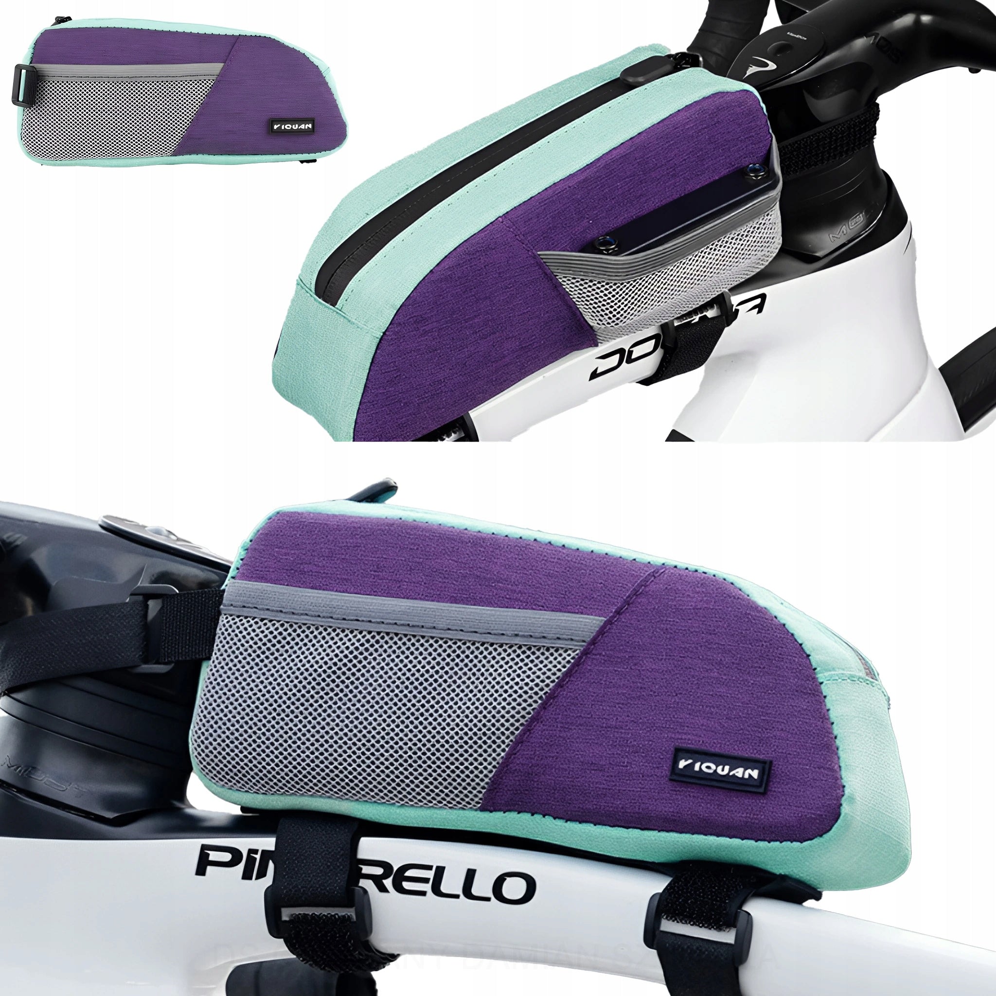 Waterproof Bicycle Bag for Frame DSJ 0,8L Violet Green