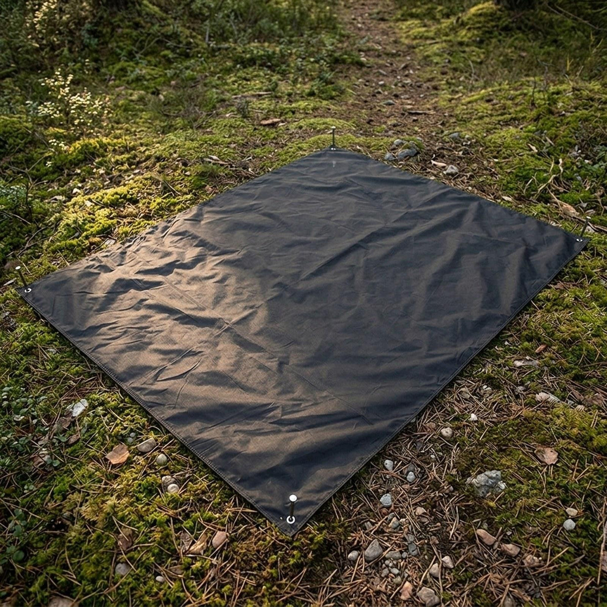 Waterproof Camping Tarp with 4 Ground Nails, Ground Mat Portable Tent 2x2m
