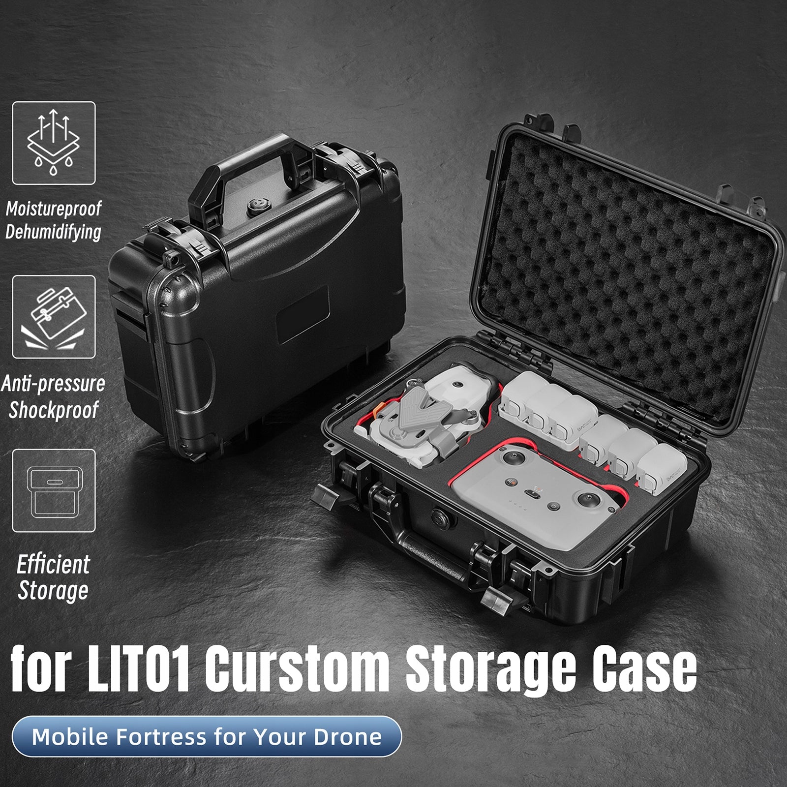 Waterproof Carry Case For DJI Lito1/X1 RC-N3 Fly More Combo Shoulder Case Manufacturer code 12230004