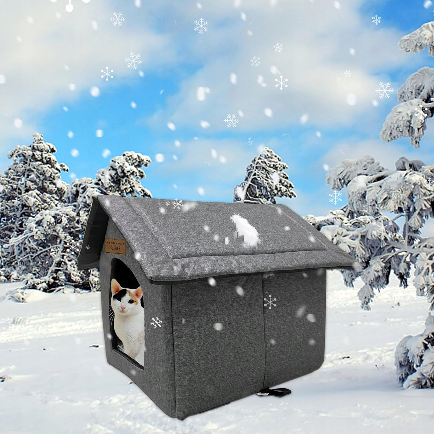 Waterproof Cat House Dog Booth Outdoor Bed 35x30x35 VinnyPet Product width 35 cm
