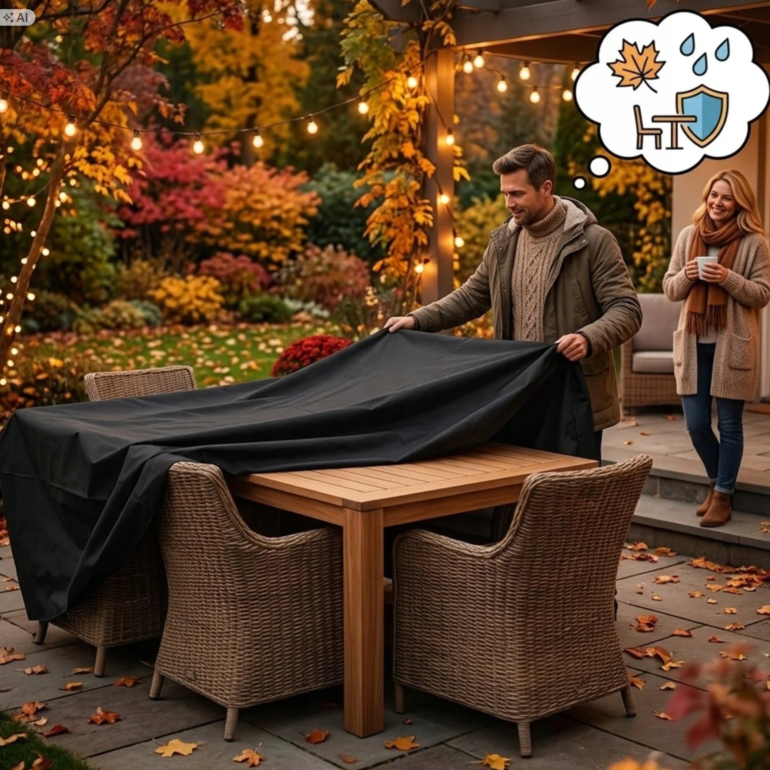 Waterproof Cover for Garden Furniture Tarpaulin for Table Cover 180x120x74 Manufacturer code Pokrowiec na Meble Ogrodowe Profesjonalny