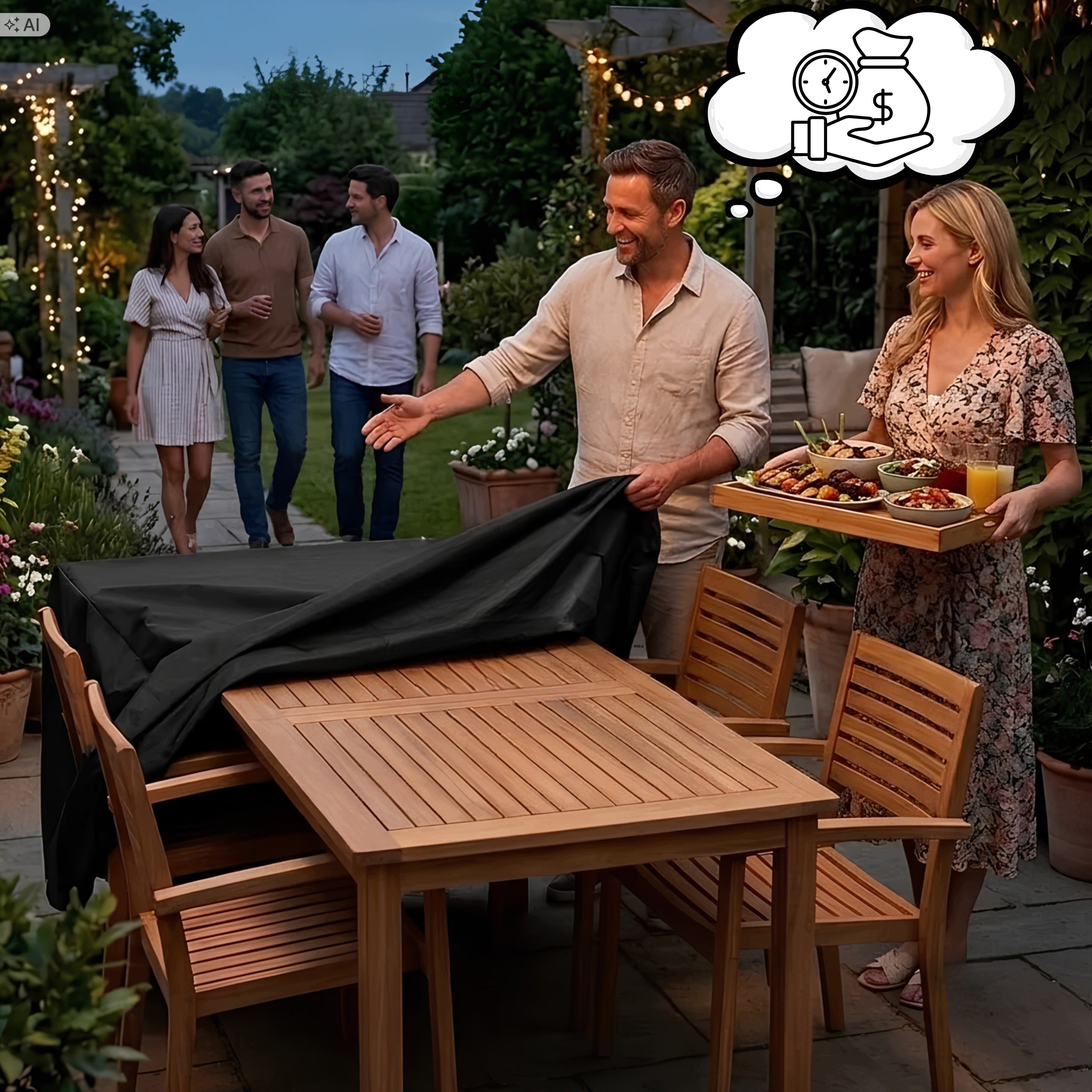 Waterproof Cover for Garden Furniture Tarpaulin for Table Cover 180x120x74 Packaging status original