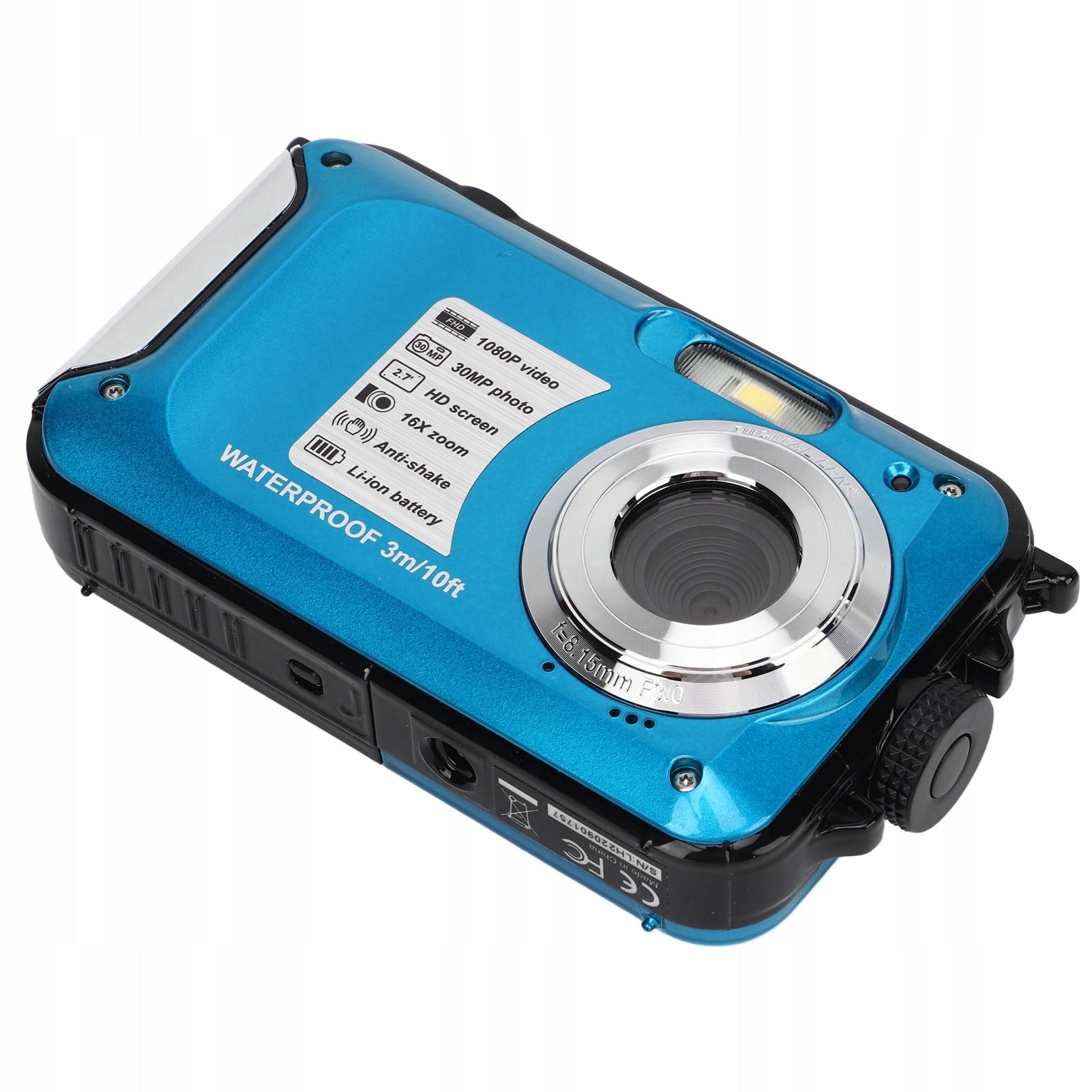 Waterproof Digital Camera 1080P 30MP 16X 10FT Underwater Camera for DT