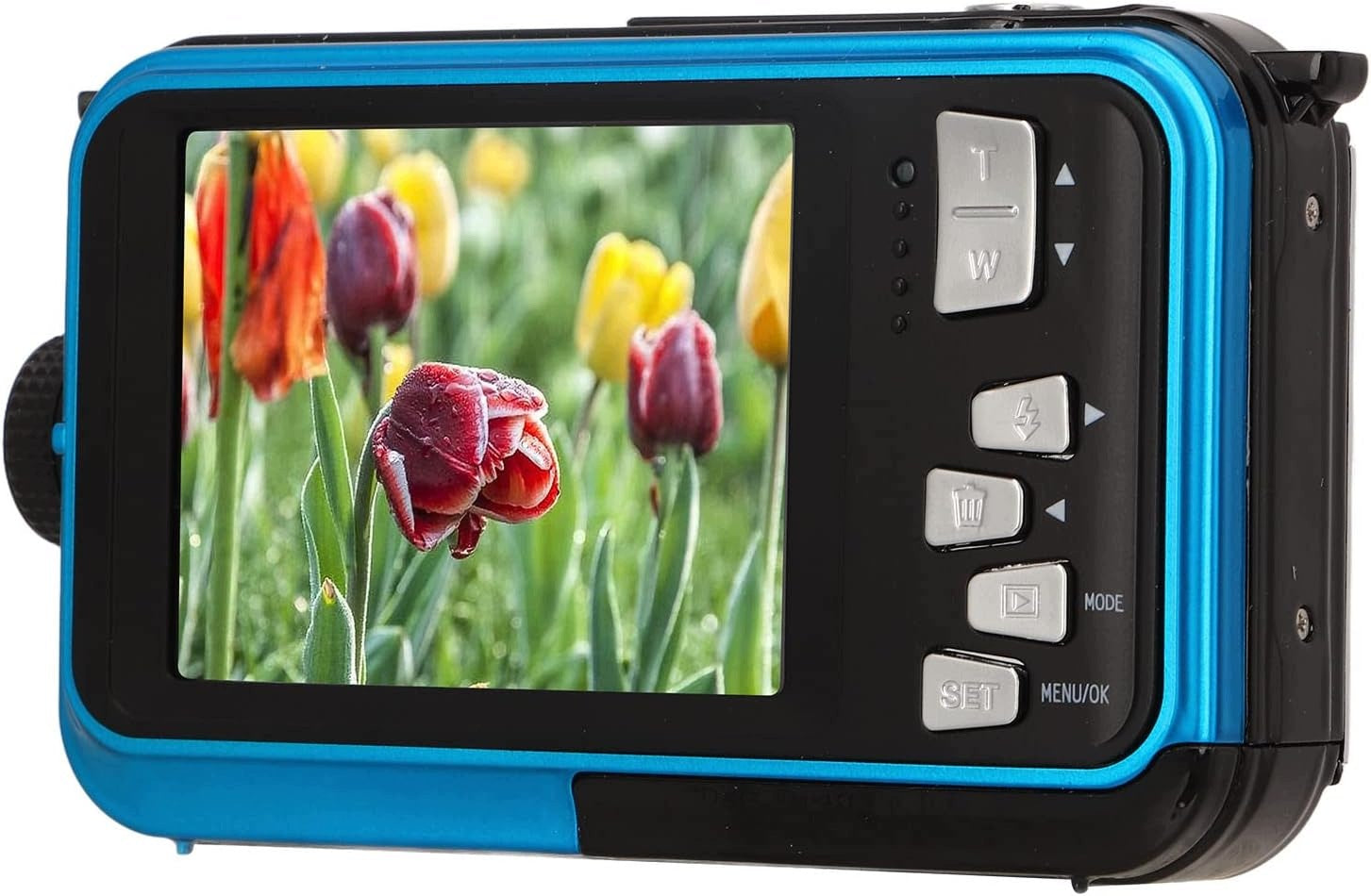 Waterproof Dual Screen Digital Camera, Full HD 2,7K 48MP 10 Feet 16-k