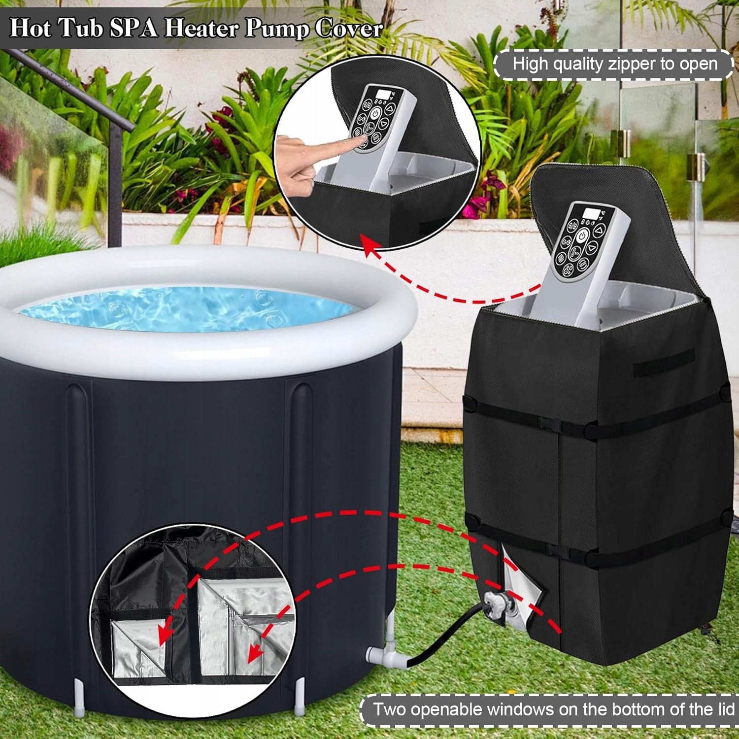 Waterproof Durable Heating Pump Cover for Jacuzzi 1pcs 38 x 43 x 57 cm Manufacturer code POKROWIEC NA POMPĘ JACUZZI SPA WANNA HYD