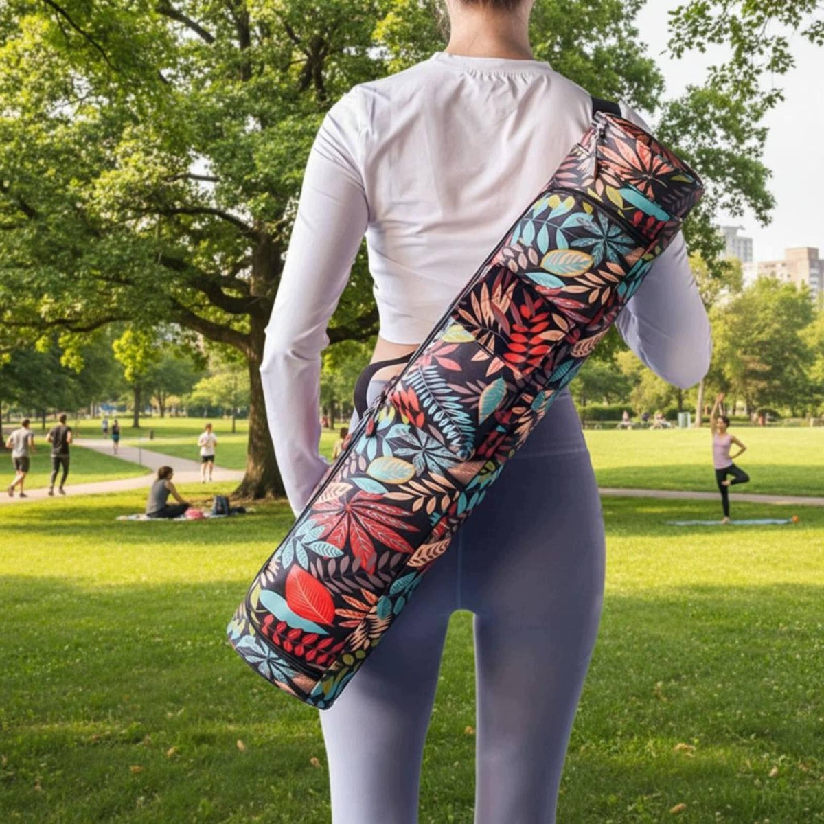 Waterproof Exercise Bag Floral Pattern Cylindrical Exercise Bag Style 4 Brand no brand