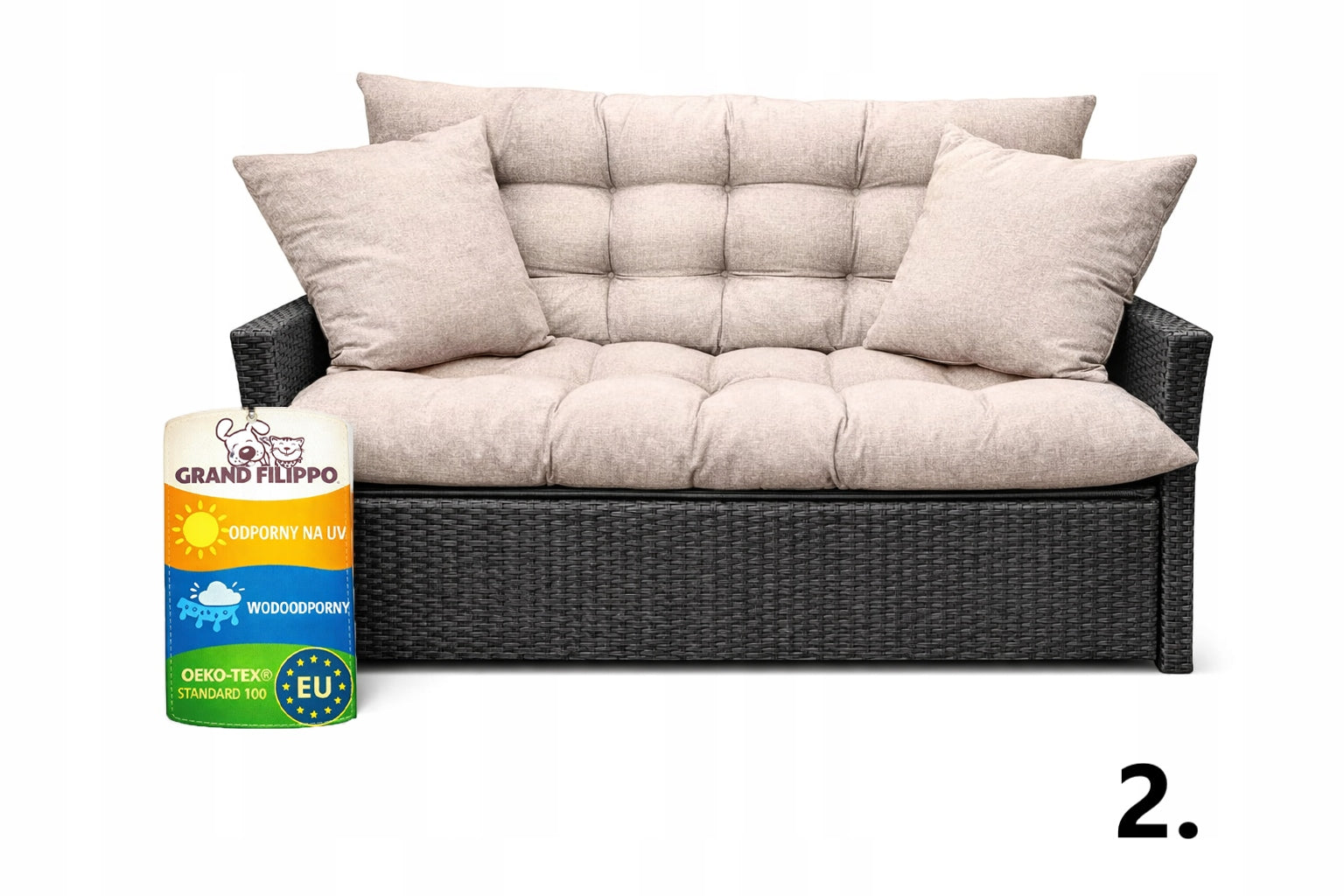 Waterproof Garden Cushion 160x50x60 for Swing, Bench, Rattan Grey Manufacturer no brand