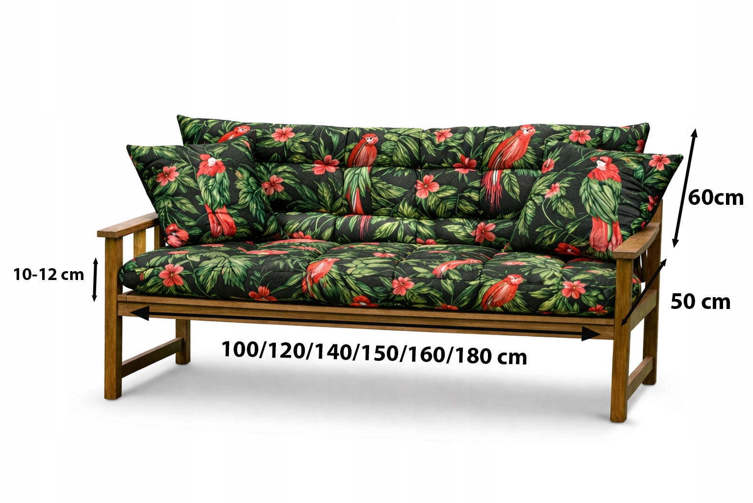 Waterproof Garden Cushion 160x50x60 for Swing, Bench, Rattan Parrot Manufacturer code 609261003