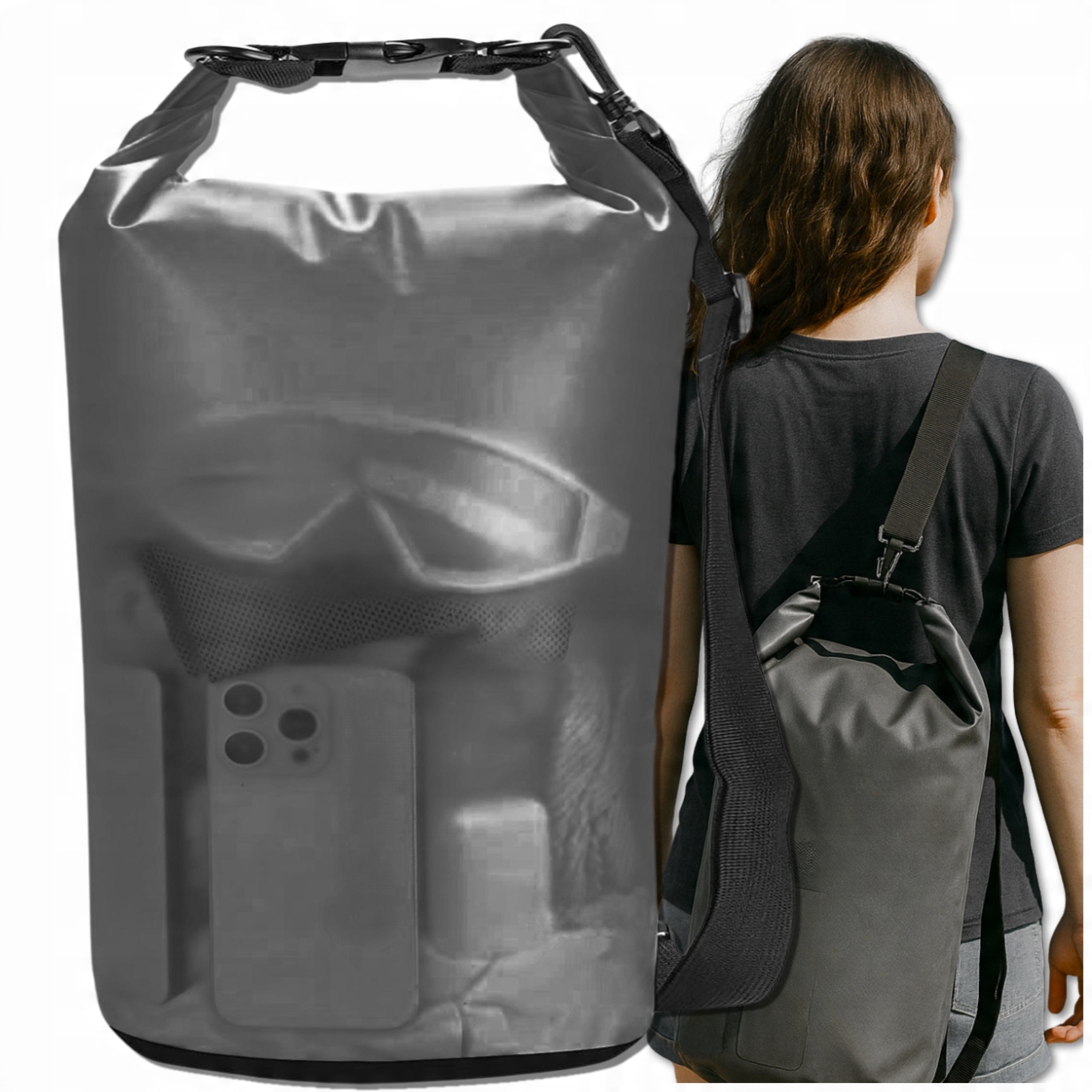 Waterproof Kayak Bag Pouch Waterproof Pouch 20L Backpack Color gray