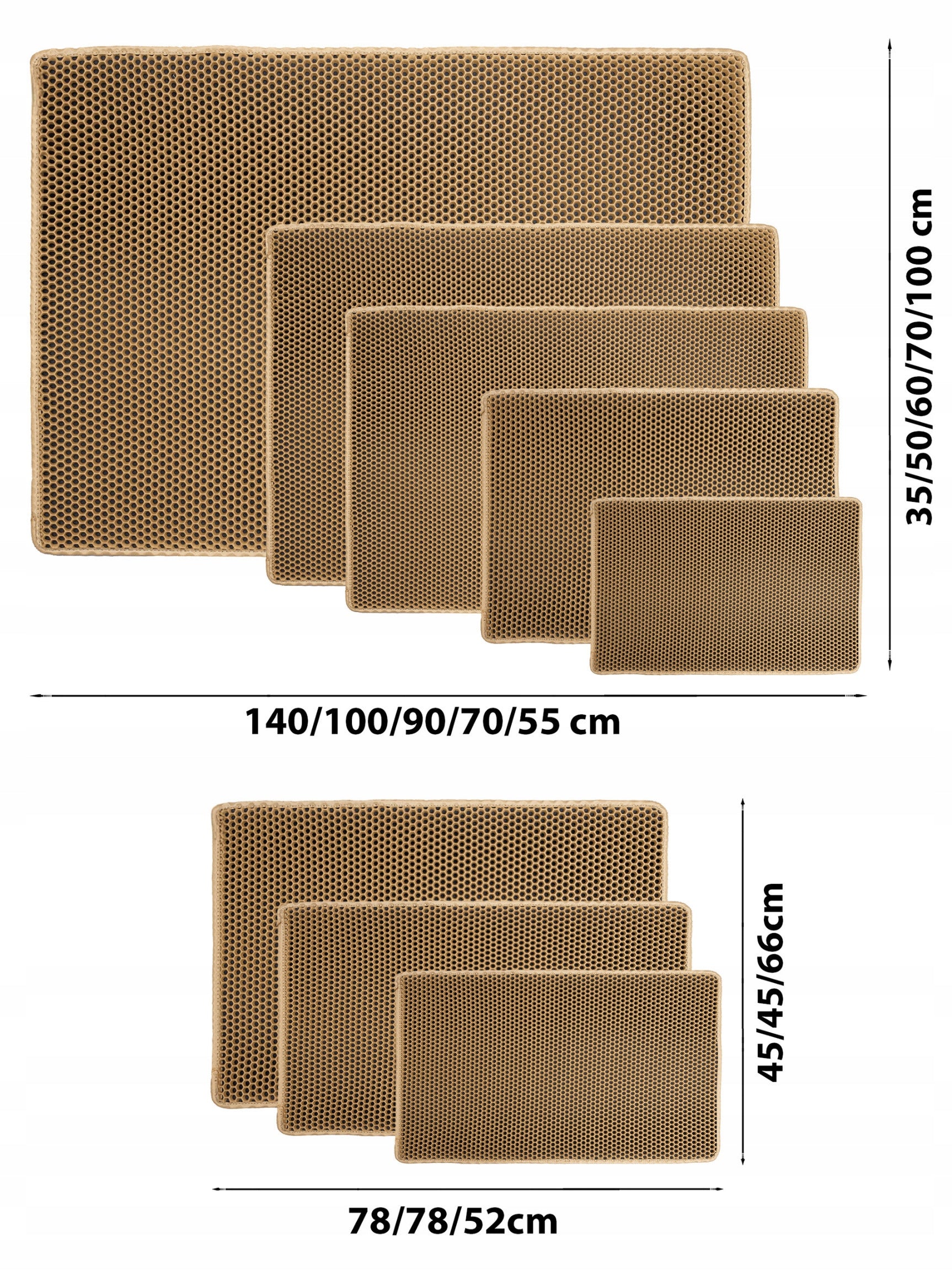 Waterproof OPENWORK cat litter box mat / wiper 70x100 Product width 70 cm