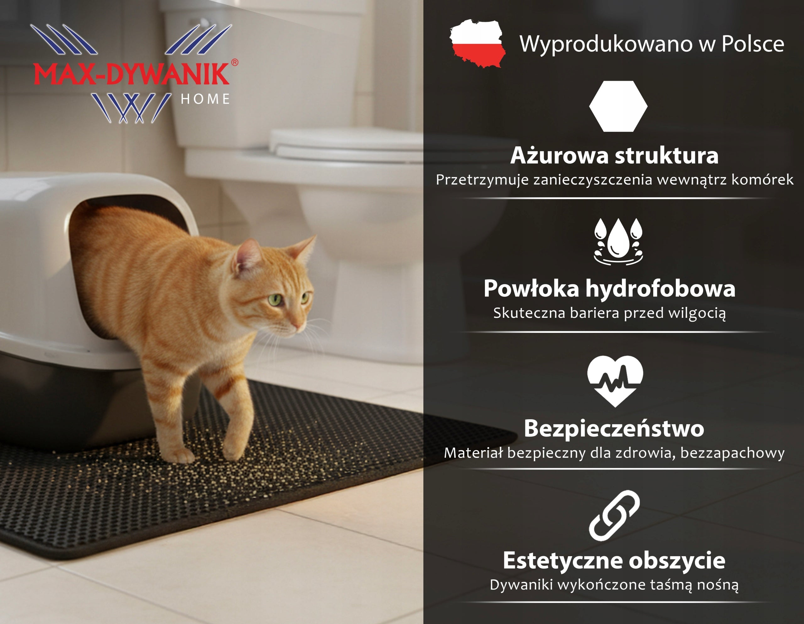 Waterproof Rug Cat Litter Box Mat 60x90 Product width 60 cm