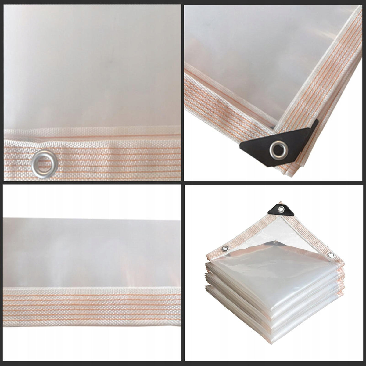 Waterproof Tarp Cover Tear Resistant Rainproof Transparent Poly 300cmx250cm Packaging status original