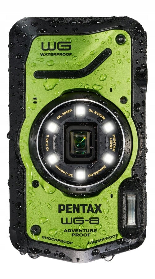 Waterproof camera Pentax WG-8 GPS green