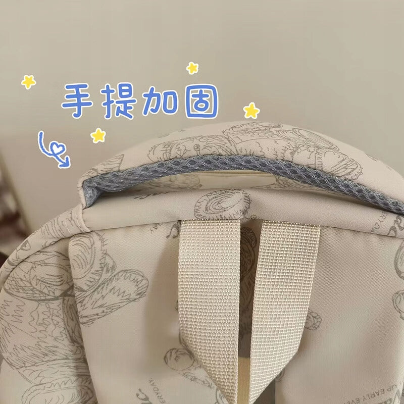 Waterproof canvas school backpack with large capacity & bear Manufacturer code JD_YQQ_12668
