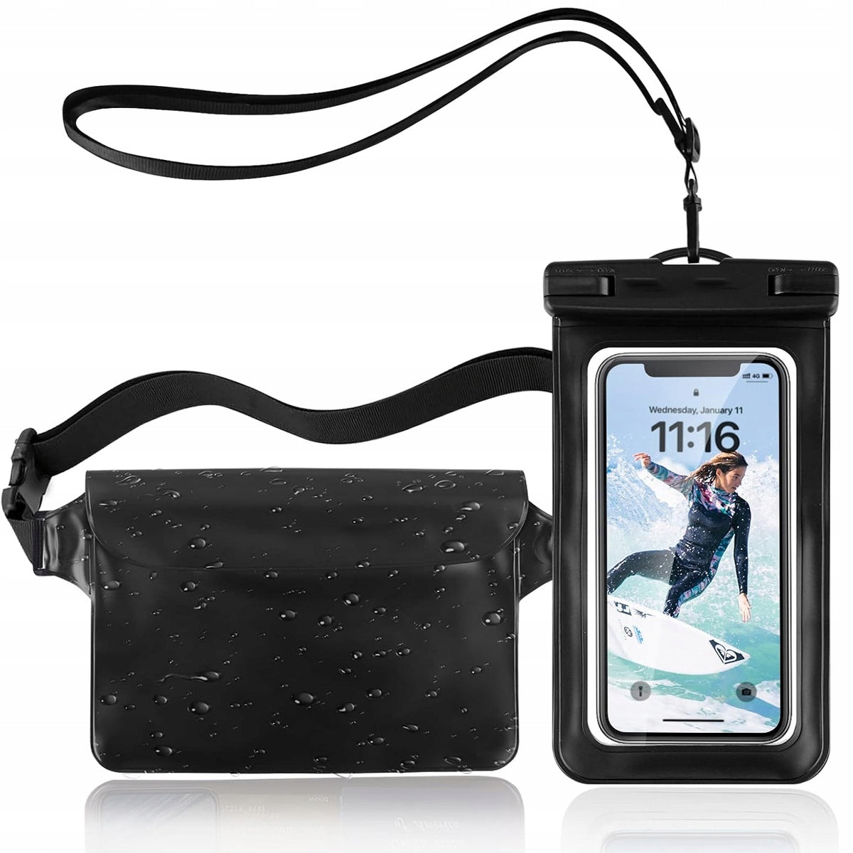 Waterproof case for phone + sachet